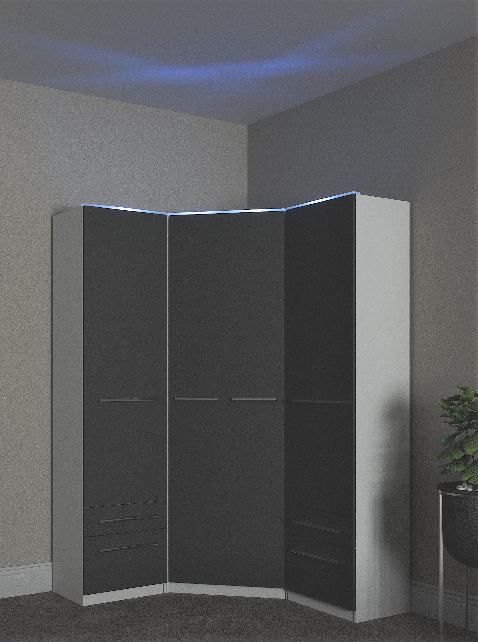 priess Kledingkast Kast garderobe waskast Barcelona in 5 breedtes veel opbergruimte, ruime lades, met spiegel, made in germany