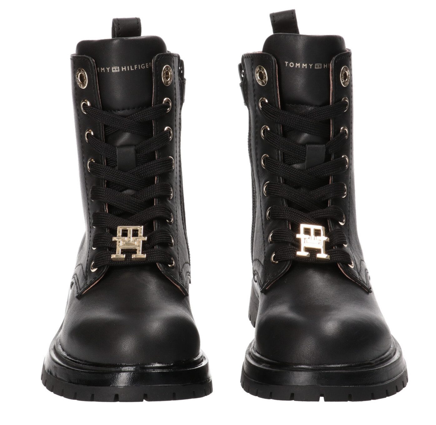 Tommy Hilfiger Veterschoenen Winterlaarzen, veterschoenen, laarzen met gouden logo-embleem