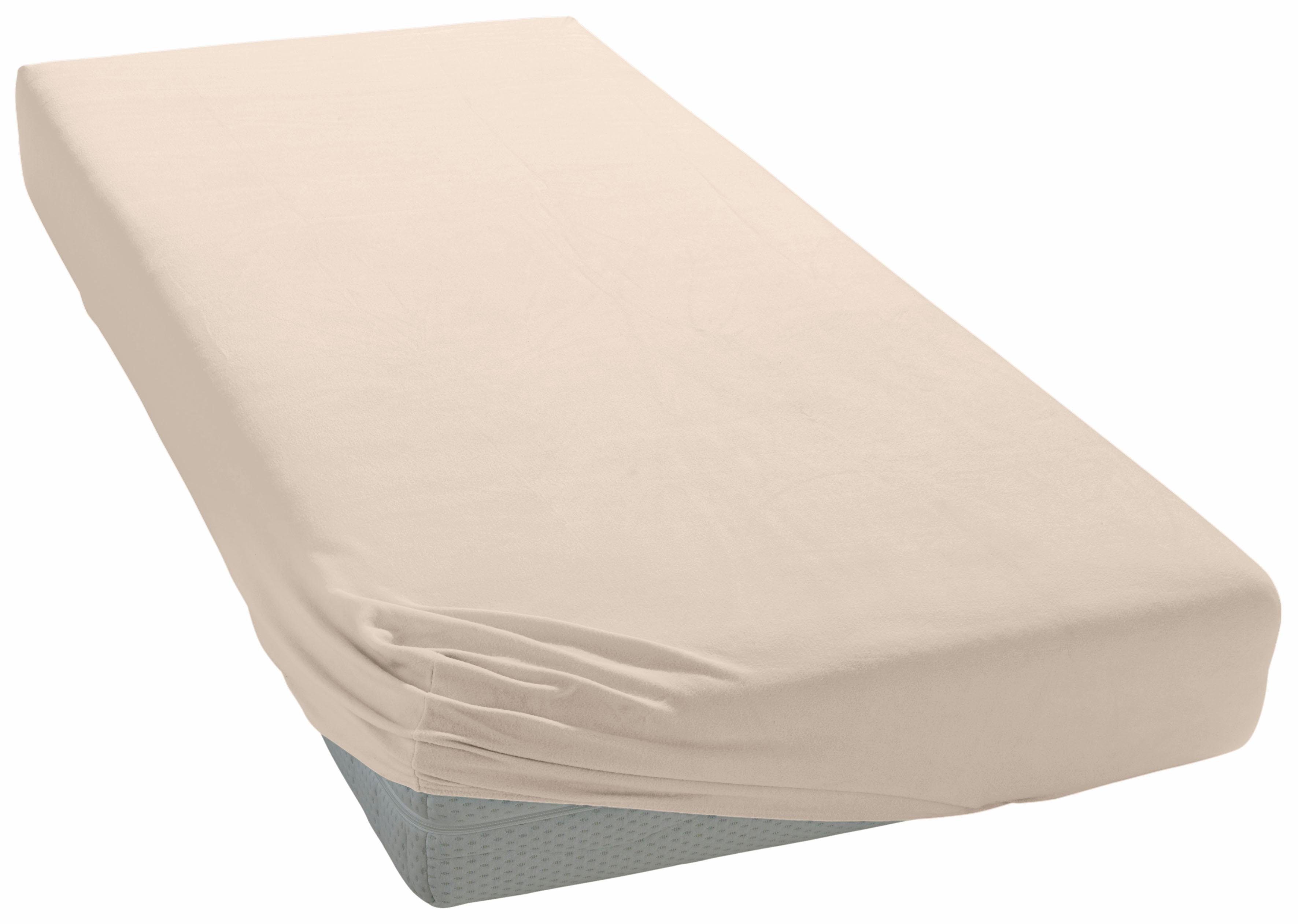 Curt Bauer Hoeslaken Jersey (1 stuk) hoeslakens maat 180-200 cm x 200-220 cm beige