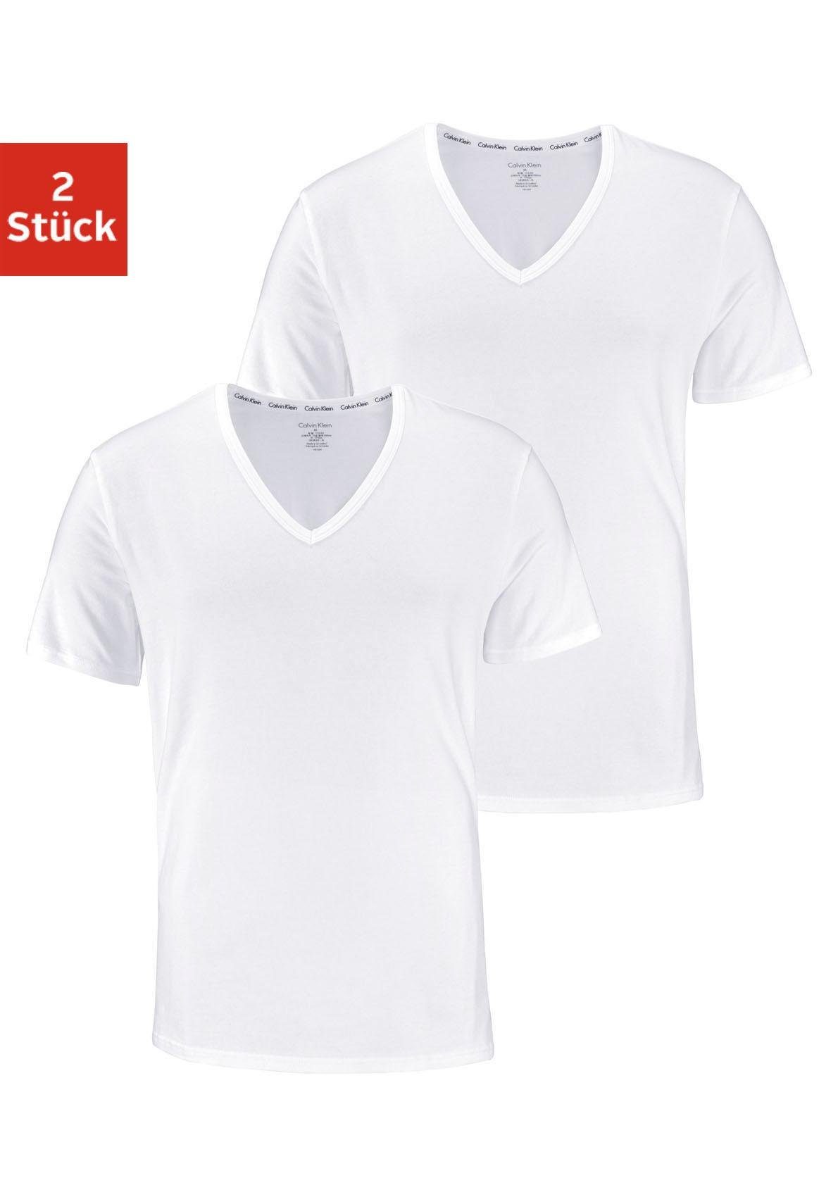 Calvin Klein Shirt met V-hals Modern Cotton Stretch (Set van 2)