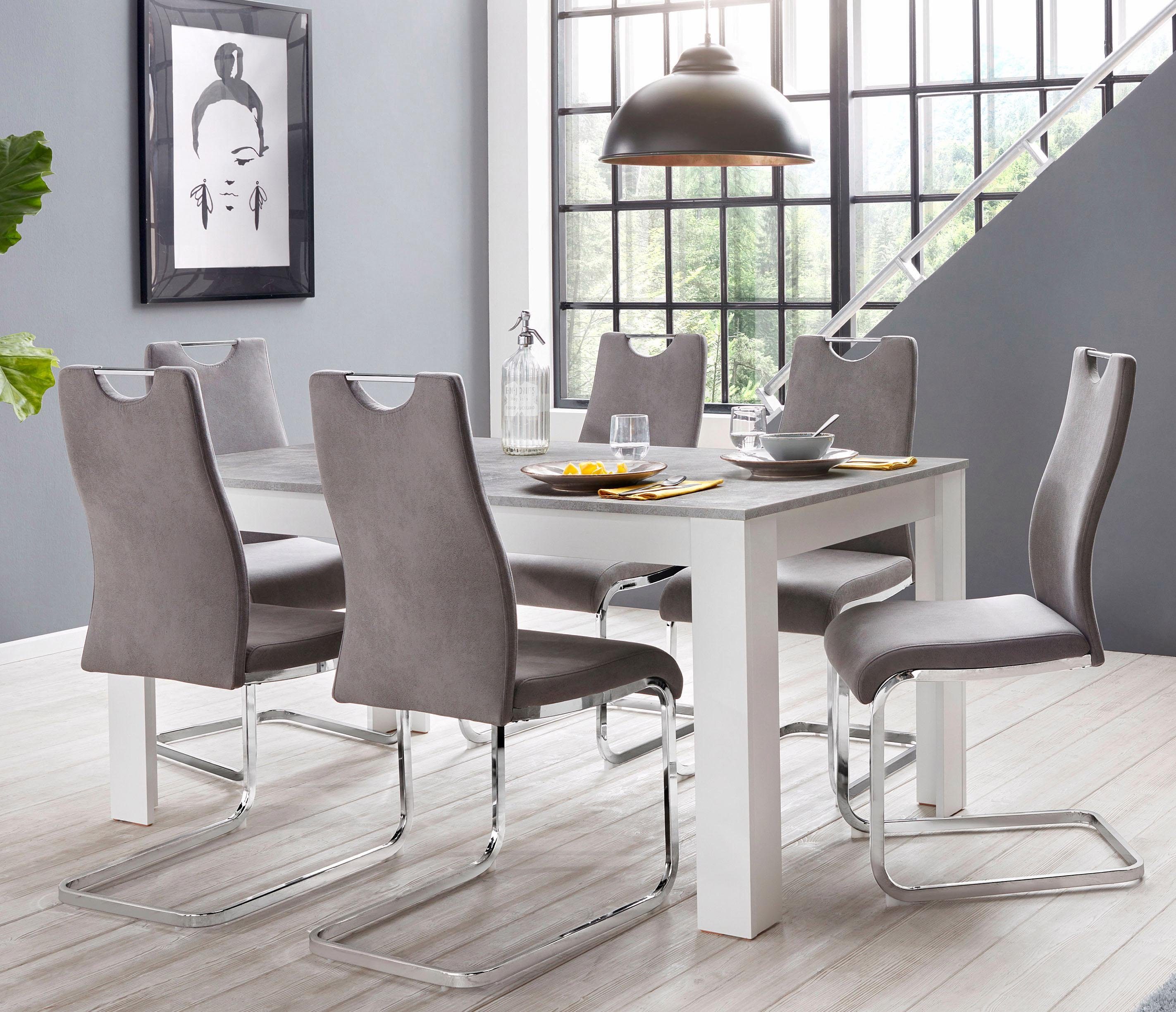 homexperts eethoek zabona 4 stoelen en 1 tafel (set, 5-delig) grijs