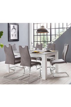 homexperts eethoek zabona 4 stoelen en 1 tafel (set, 5-delig) grijs