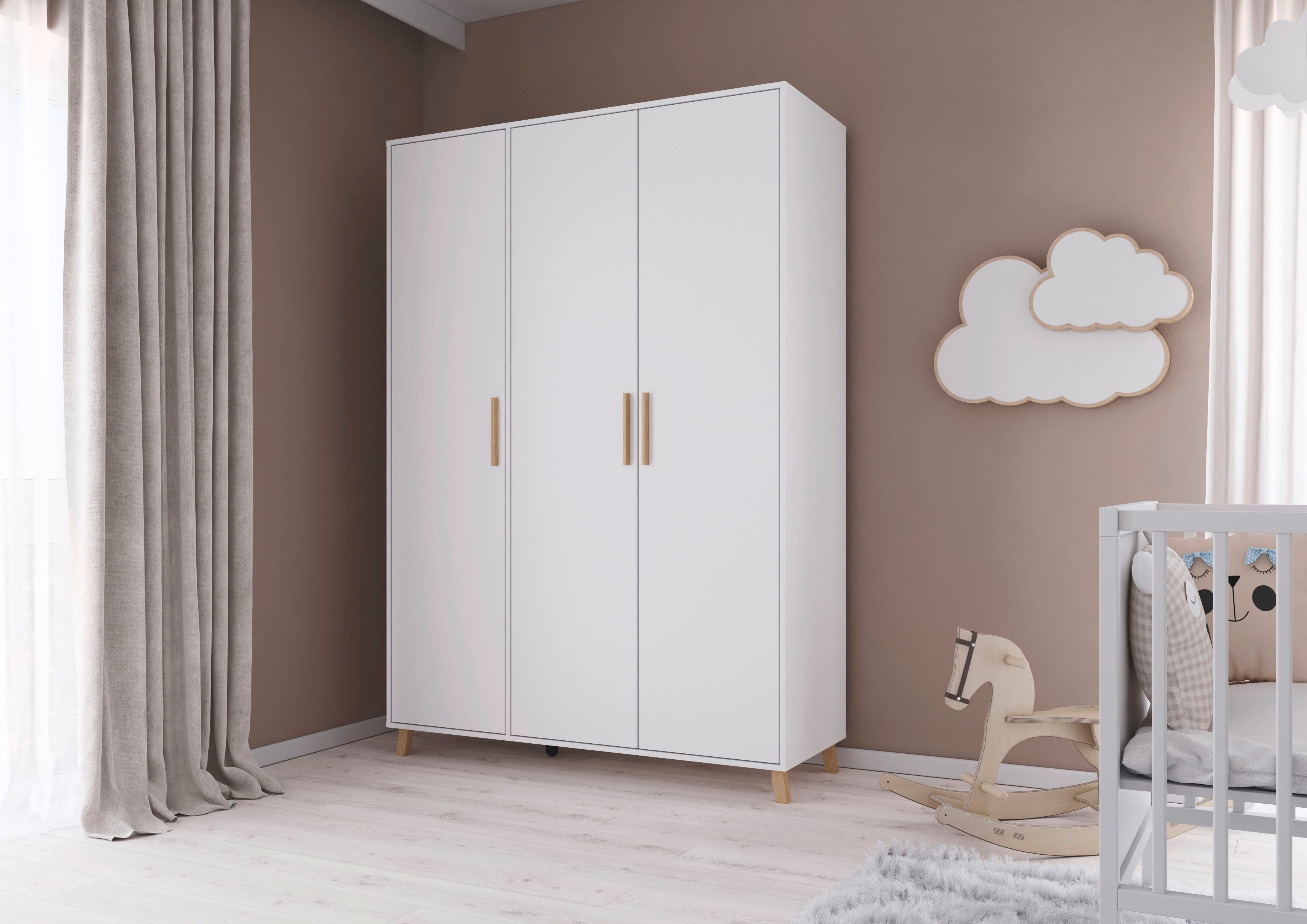 rauch Draaideurkast Kledingkast kast garderobe waskast SHINJO Grepen en voeten van massief hout, veel opbergruimte MADE IN GERMANY