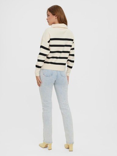 Vero Moda Schipperstrui VMSABA STRIPE LS HIGHNECK BLOUSE GA NOOS