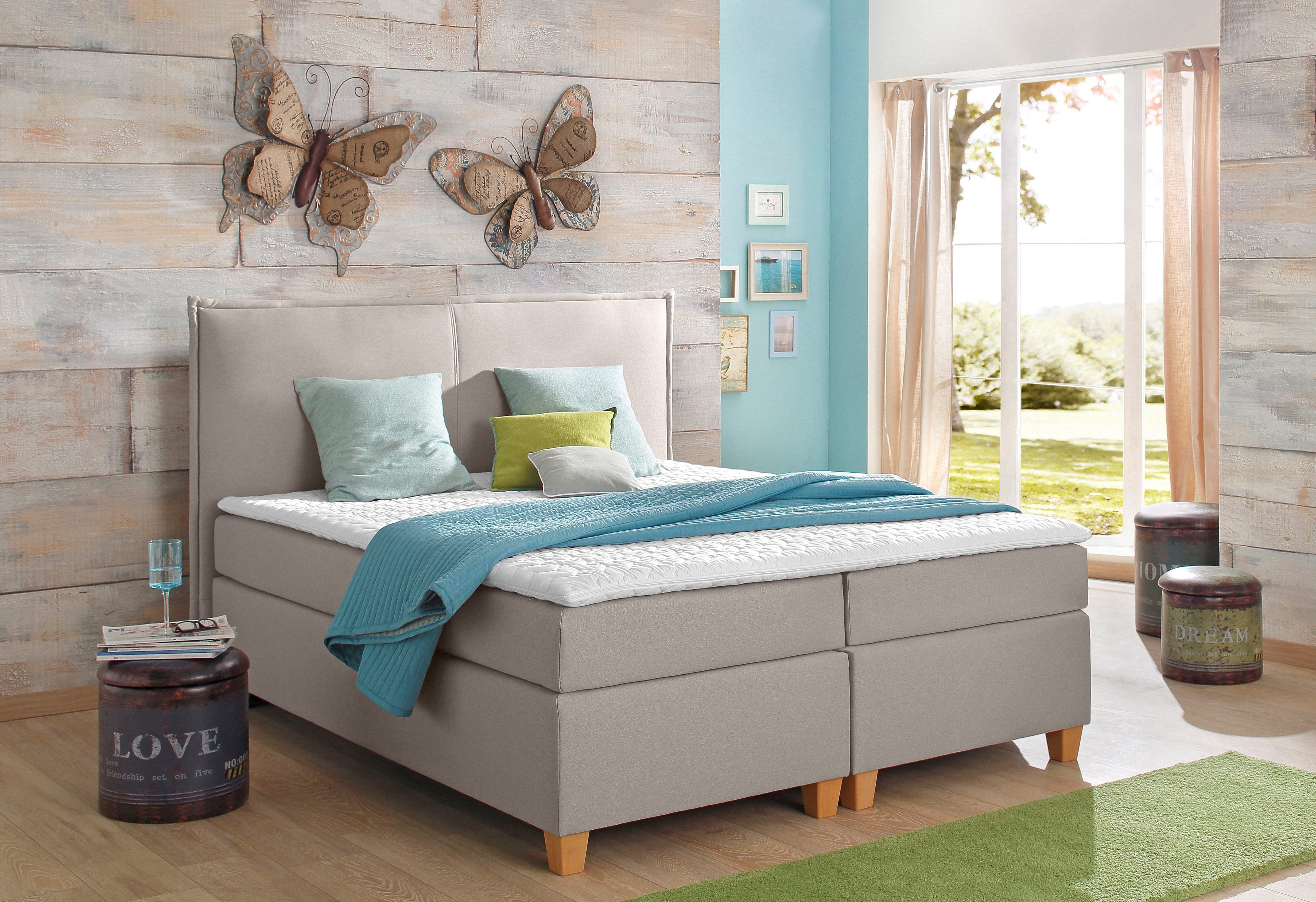 Home affaire Boxspring Houssay incl. topmatras, 5 breedtes, 2 hardheden ook in extra lang 220 cm