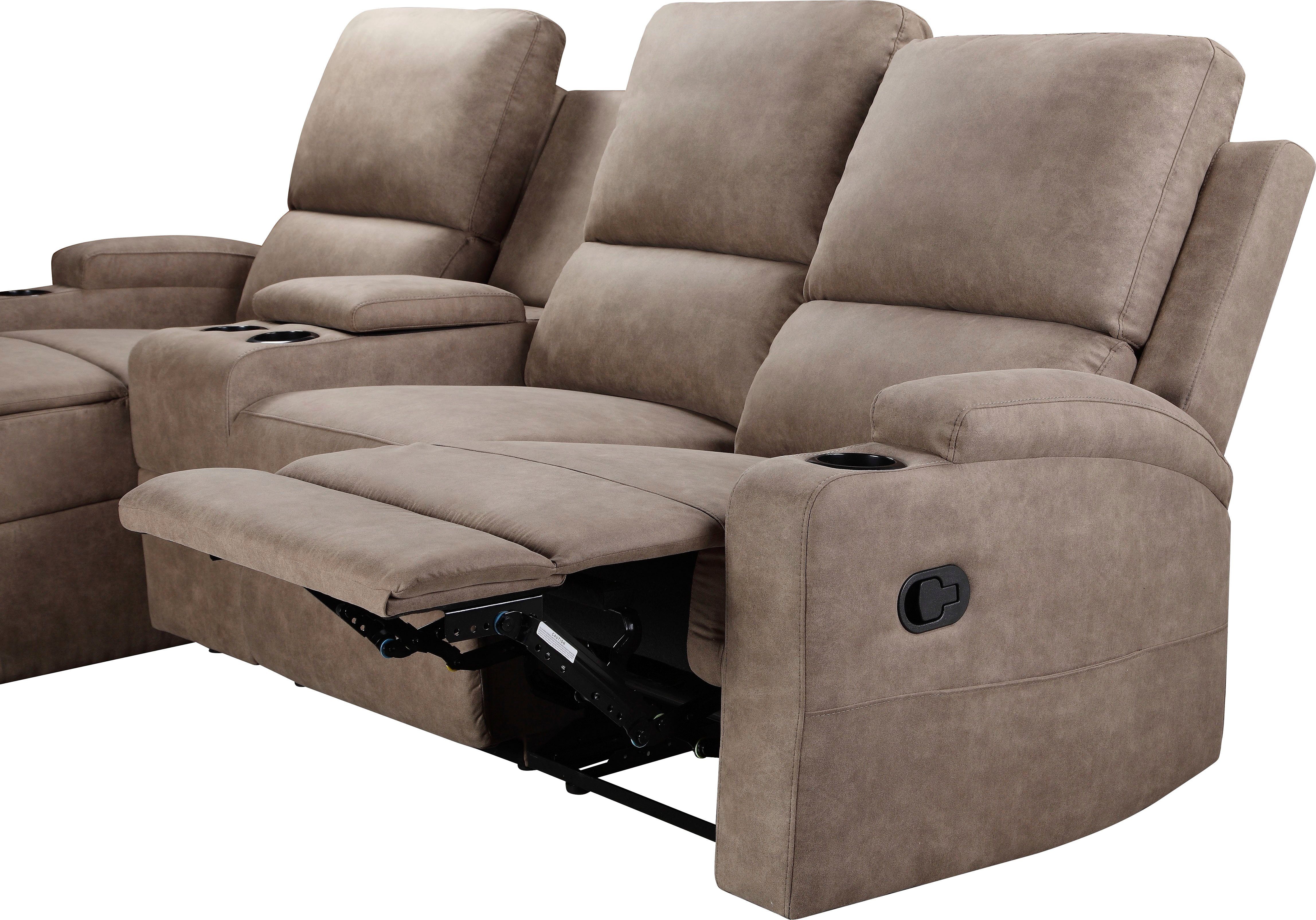 Home affaire Hoekbank NAPORI multimediabank, 3-zits bioscoopstoel XXL, L-vorm, 3 bekledingsstoffen