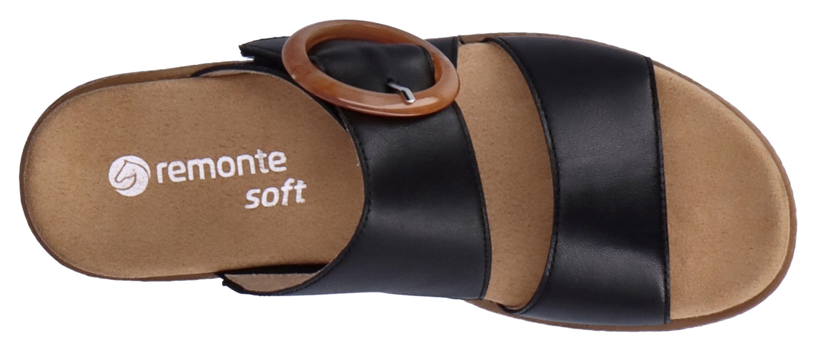 Remonte Slippers , sleehak, zomerschoen, pantoffels met decoratieve gesp