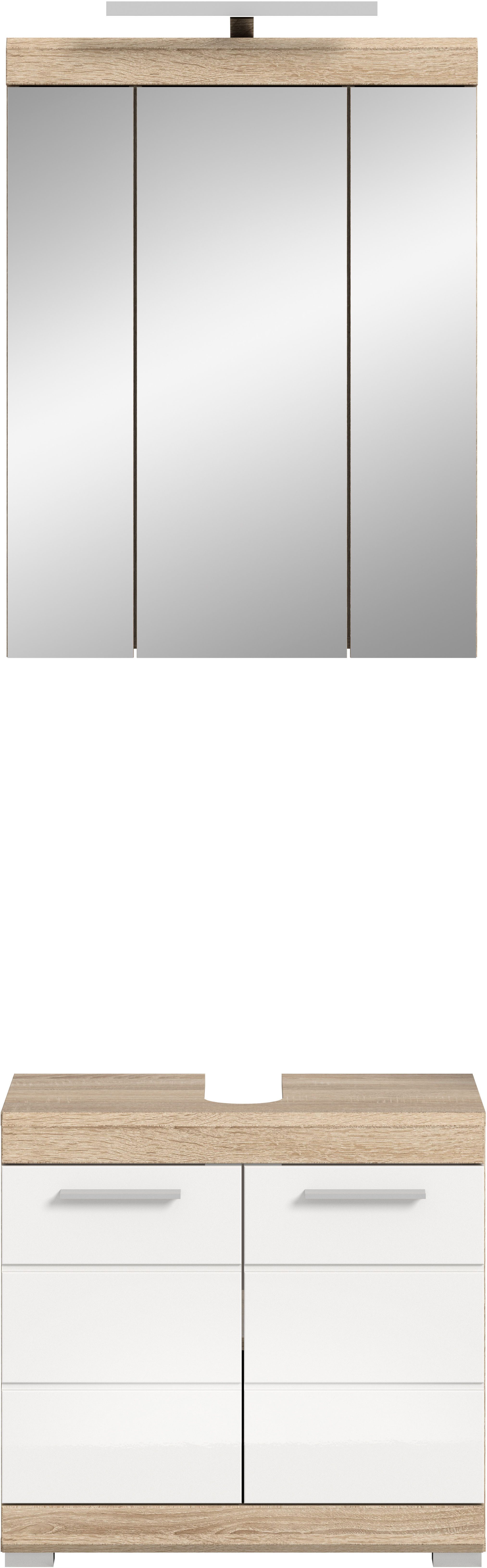 INOSIGN Badkamerserie Siena, 2-delig, inclusief LED-verlichting, bestaande uit: (set, 2 stuks)
