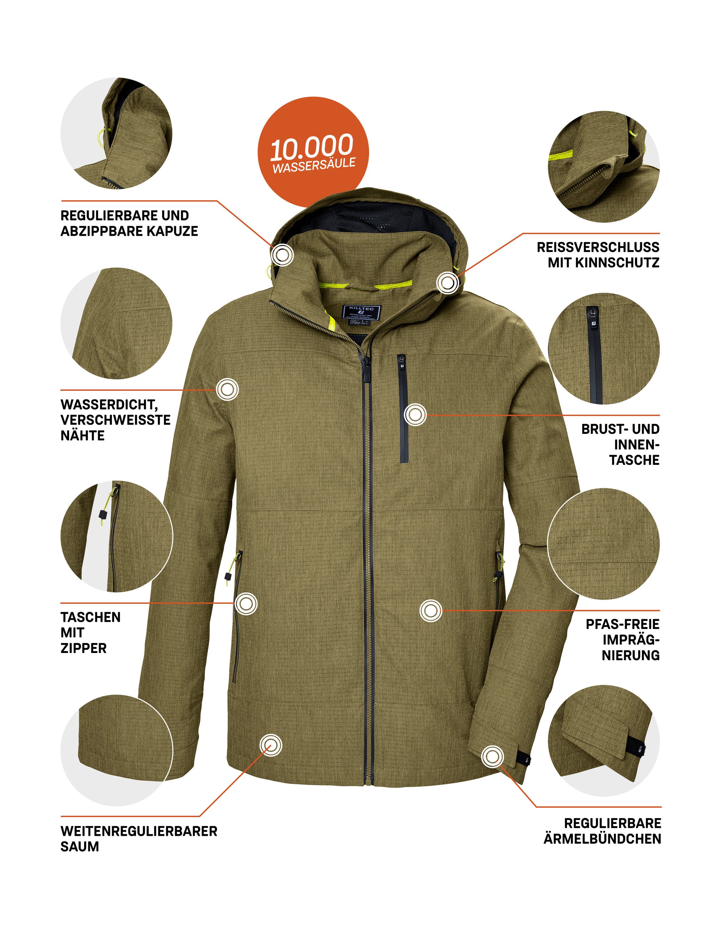 Killtec Outdoorjack KOS 74 MN JCKT wind- en waterdicht, ademend, pfas-vrij geïmpregneerd