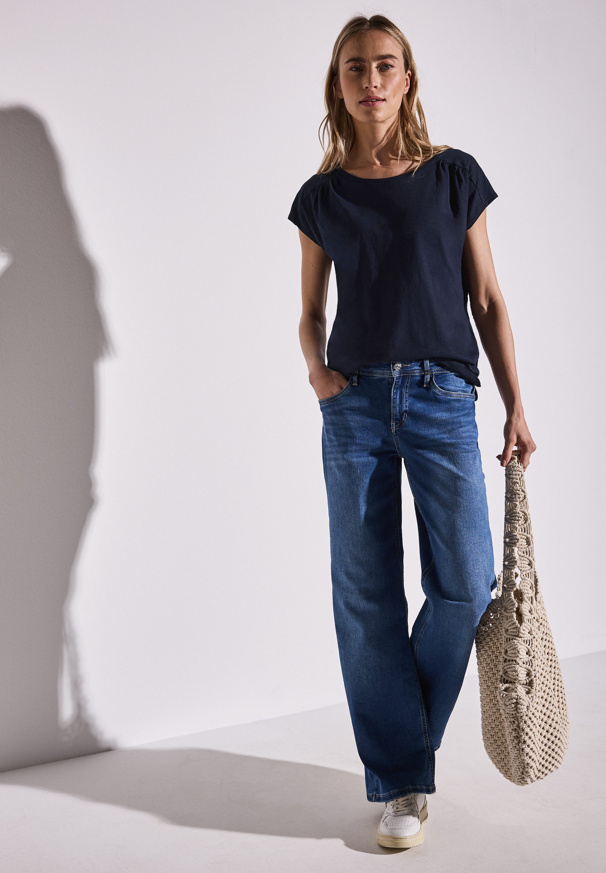 STREET ONE Shirttop met aanrimpeling op de schouder
