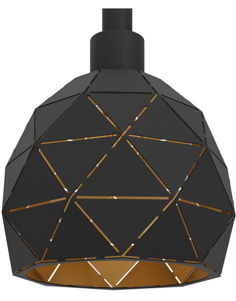 EGLO Hanglamp ROCCAFORTE Hanglamp, hanglamp van metaal in zwart en goudkleur, E14 fitting (1 stuk)