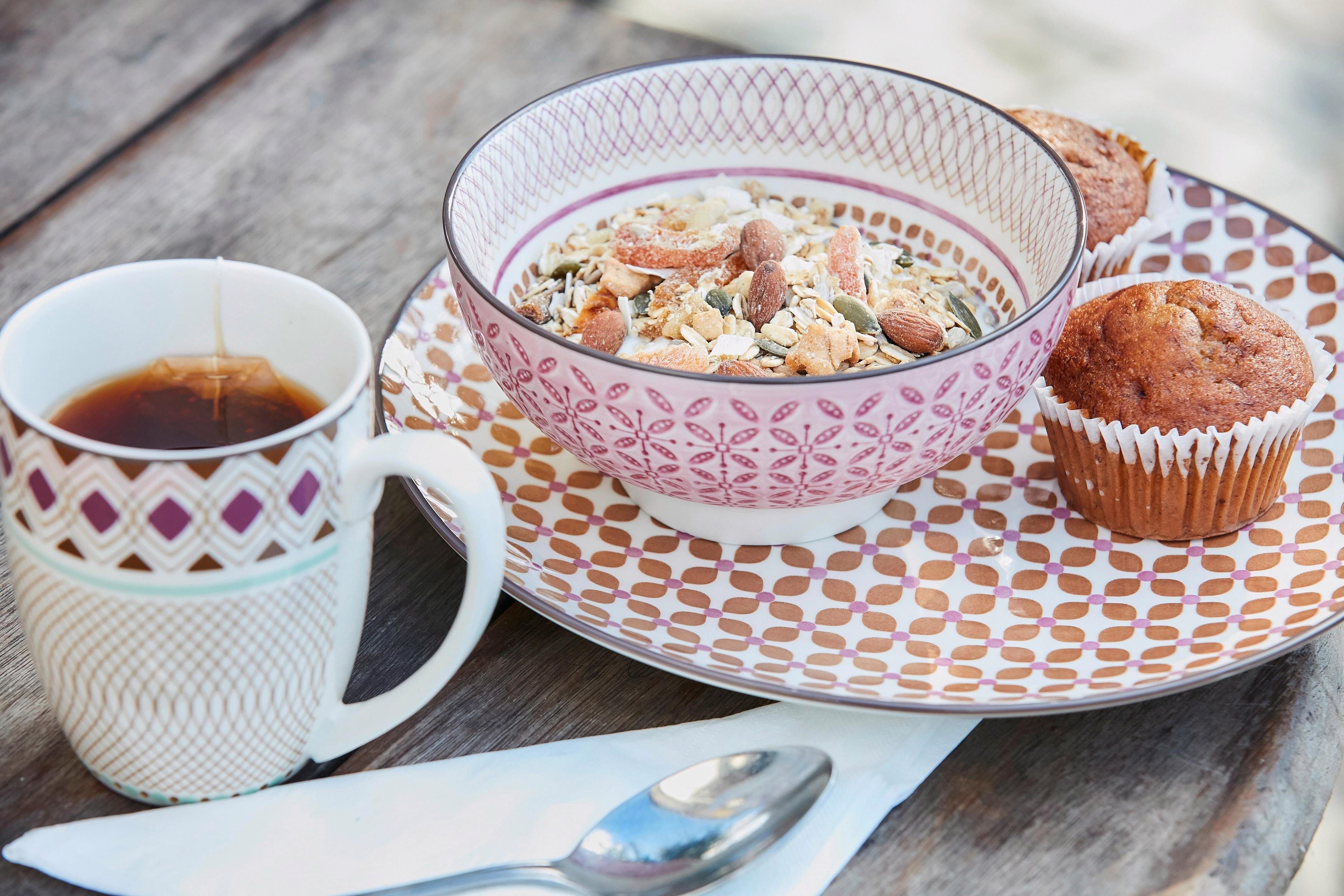 CreaTable Combi-servies Servies-set Mandala Servies, 4 designs, 16 delen, voor 4 personen (set, 16-delig)
