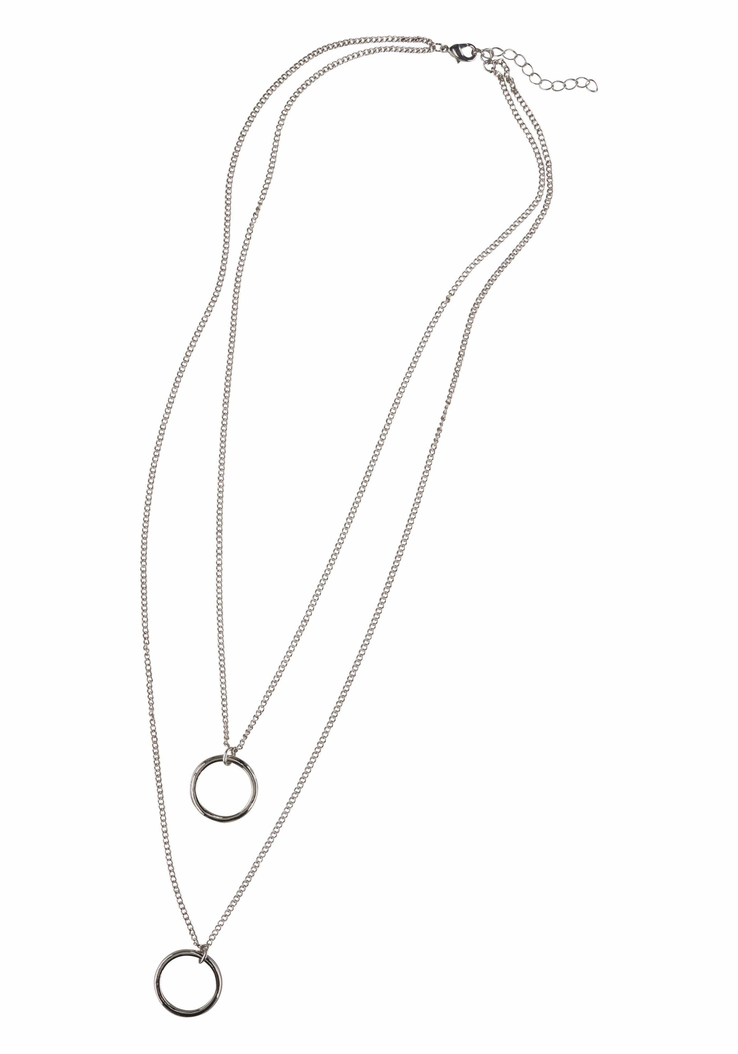 Firetti Lange ketting Tweerijige ketting met 2 ringhangers (1-delig) dames kettingen zilver(kleur)