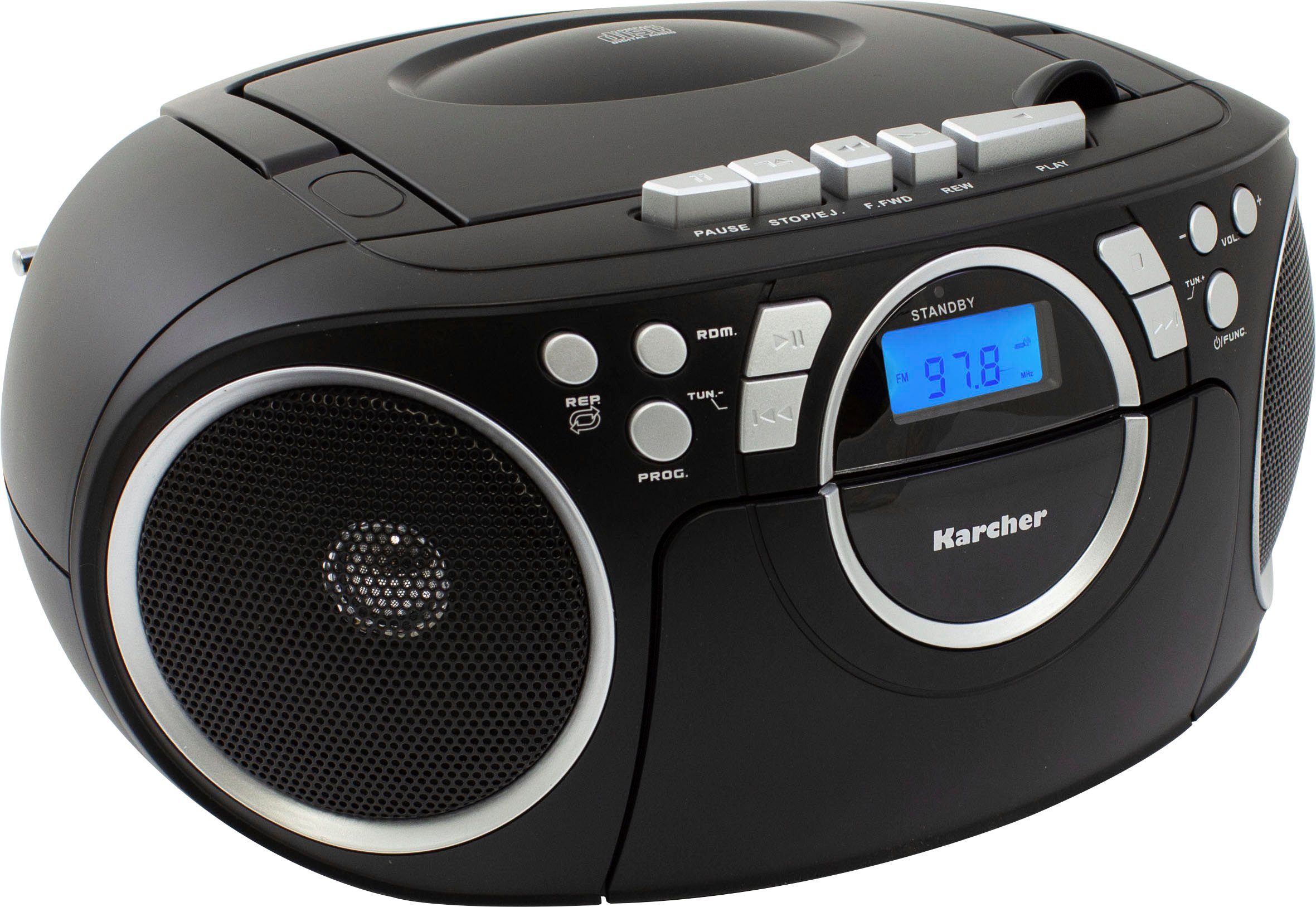 Karcher Boombox RR 5042-R CD-speler, cassette-speler, AUX-aansluiting, koptelefoonaansluiting