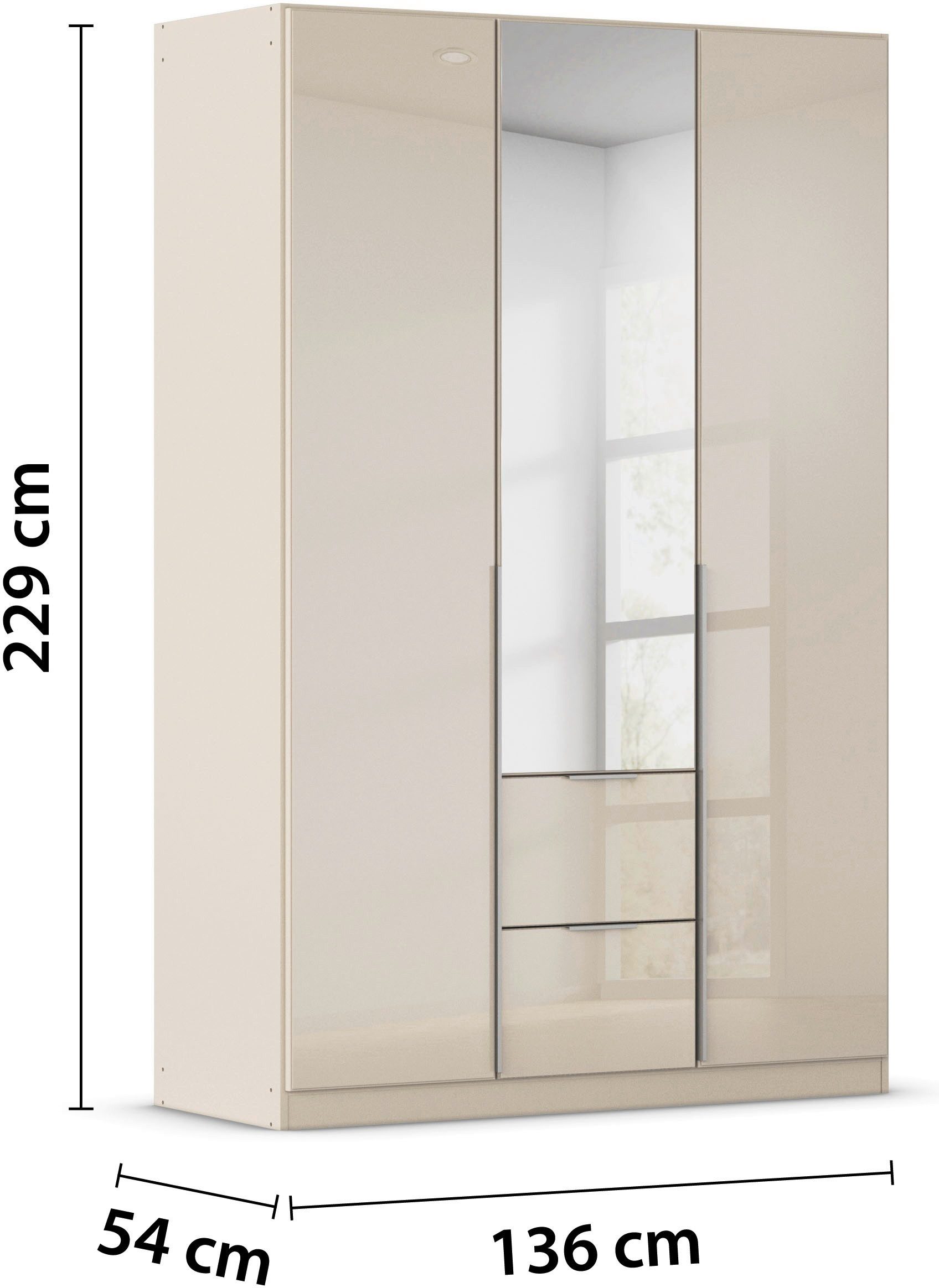 rauch Draaideurkast Kledingkasten kast garderobe AGORDO met glazen front