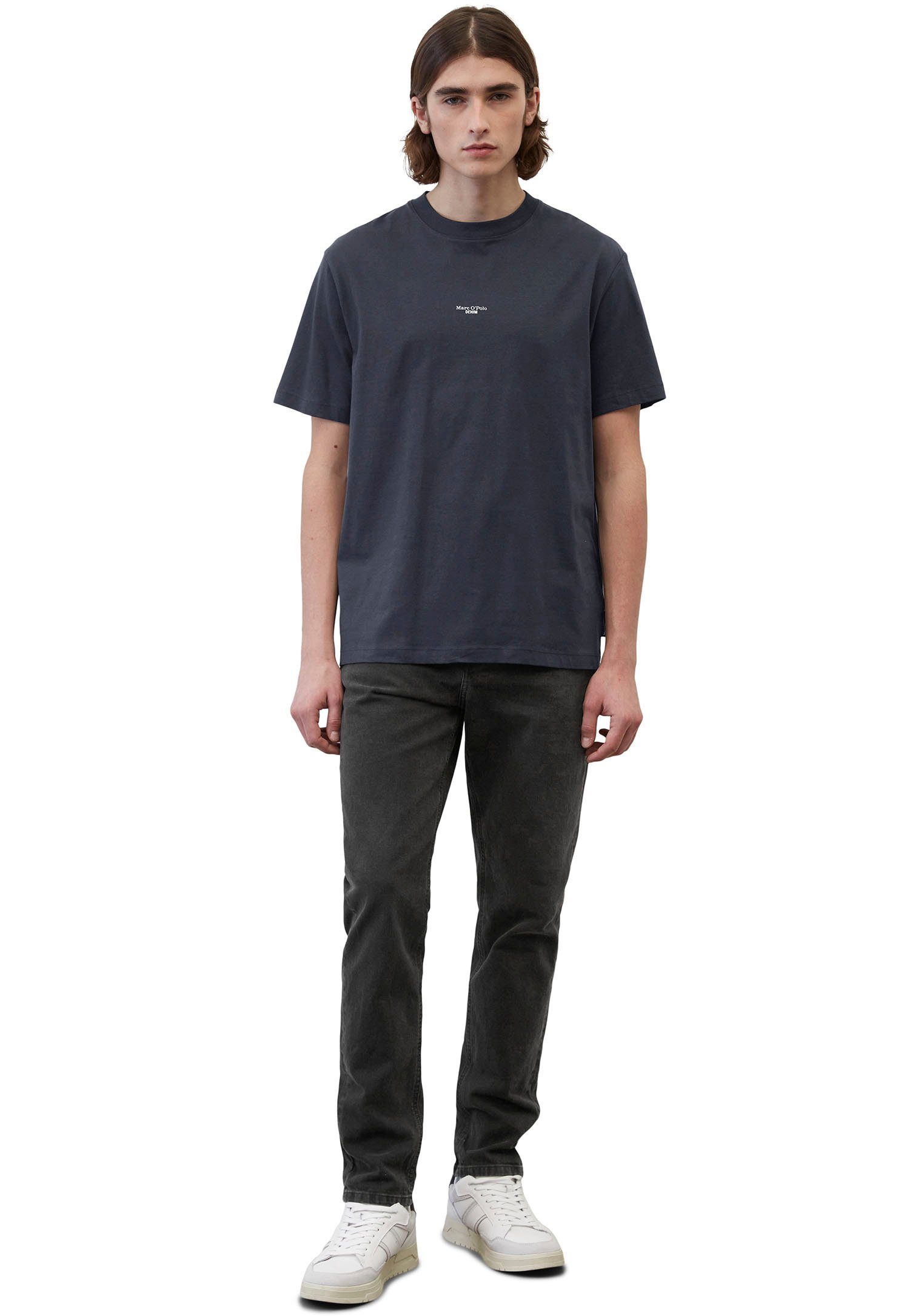 Marc O'Polo DENIM T-shirt met labeling vooraan in het midden