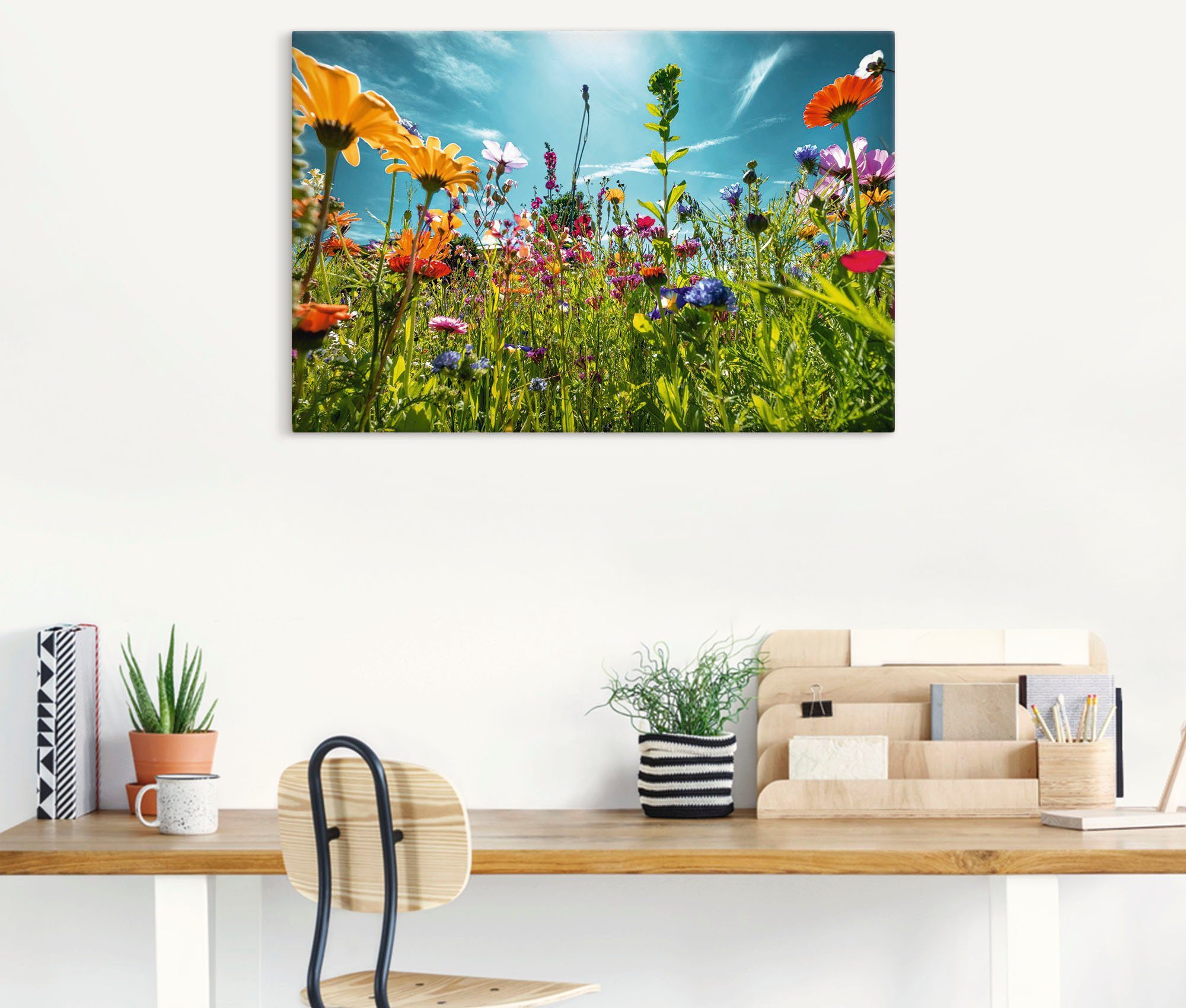 Artland Artprint Kleurrijk bloemenveld als artprint van aluminium, artprint voor buiten, artprint op linnen, poster, muursticker