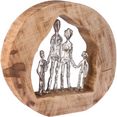 gilde decoratief figuur sculptuur gezin, zilver-natuur decoratief object, hoogte 28, gezin, met de hand gemaakt, van metaal en hout, met teksthanger, woonkamer (1 stuk) zilver