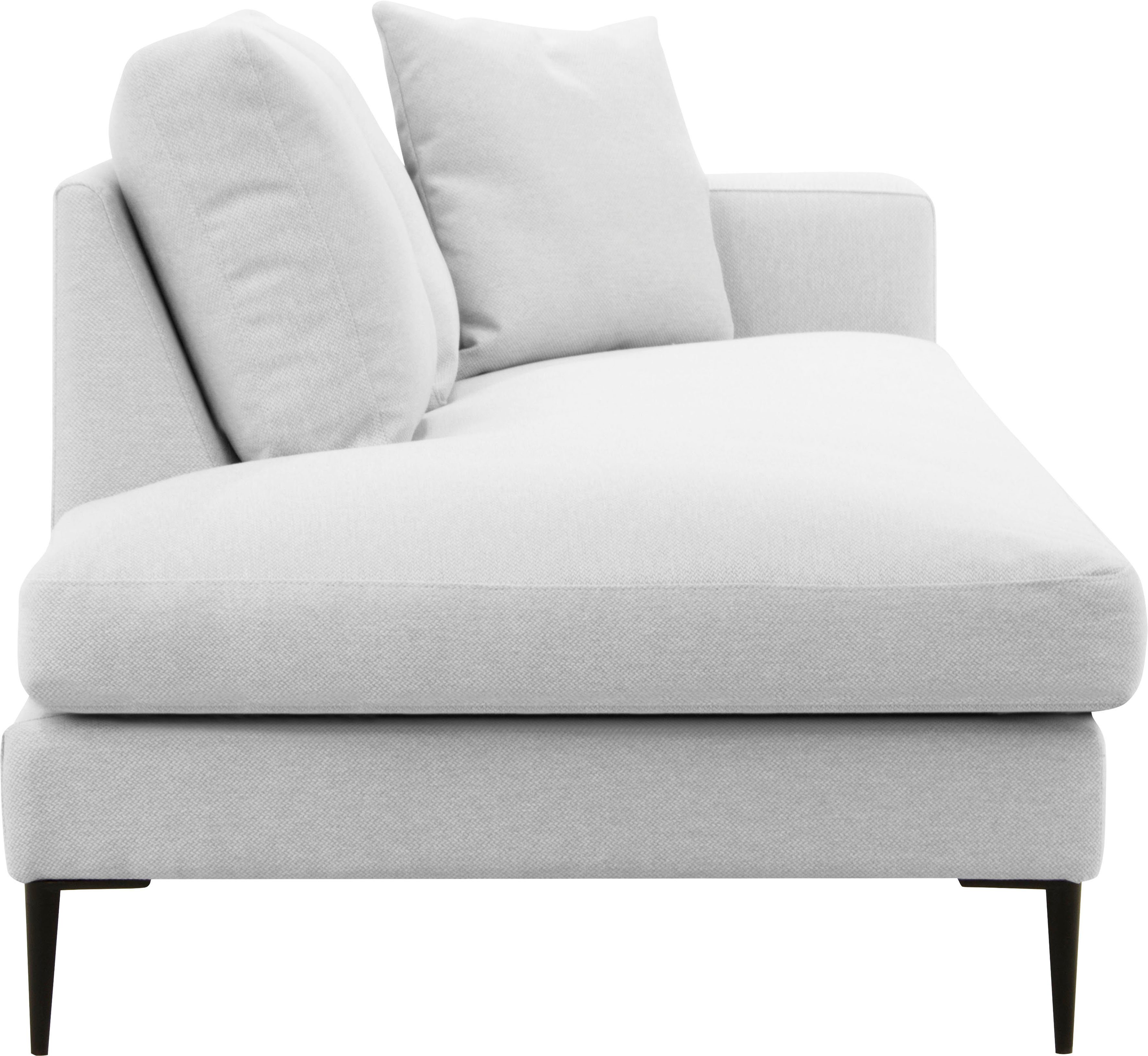 Leonique Récamier Cozy chaise longue, afmetingen B/D/H: 195/97/80 cm met los kussen en metalen poten, armleuning naar keuze links of rechts