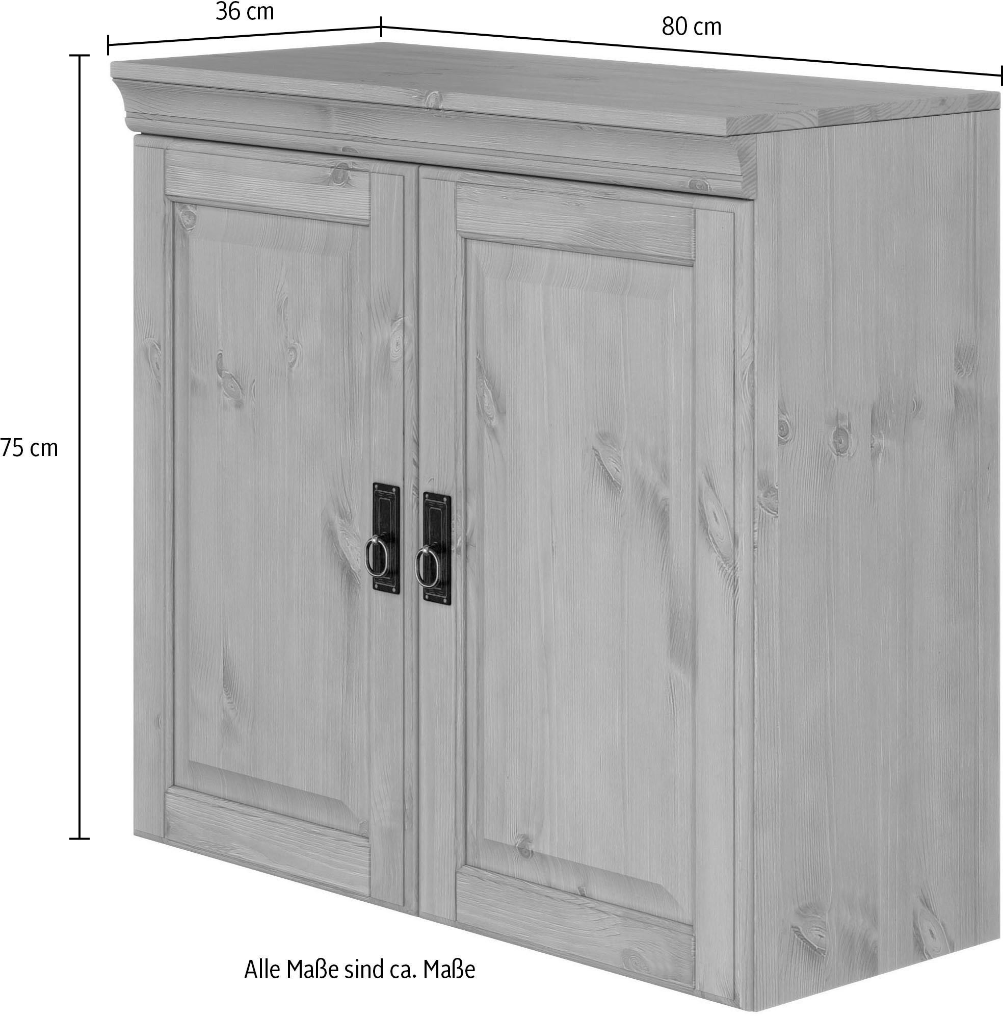 Home affaire Hangkast Rügen Breedte 80 cm, massief grenen, 2 deuren, 1 legplank