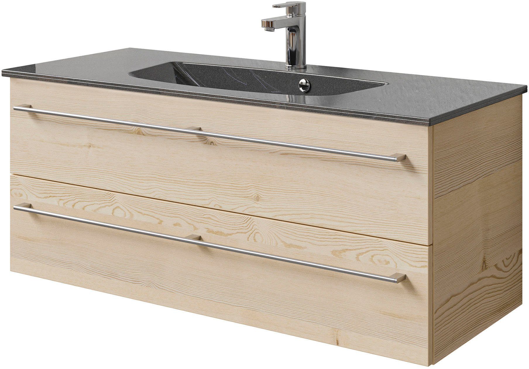 Saphir Wastafelonderkast Serie 6025 Mineralmarmor-Waschtisch mit Unterschrank, 117 cm breit (2-delig