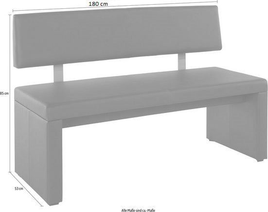 Home affaire Zitbank Charissa met leuning, breedte 140, 160 of 180 cm