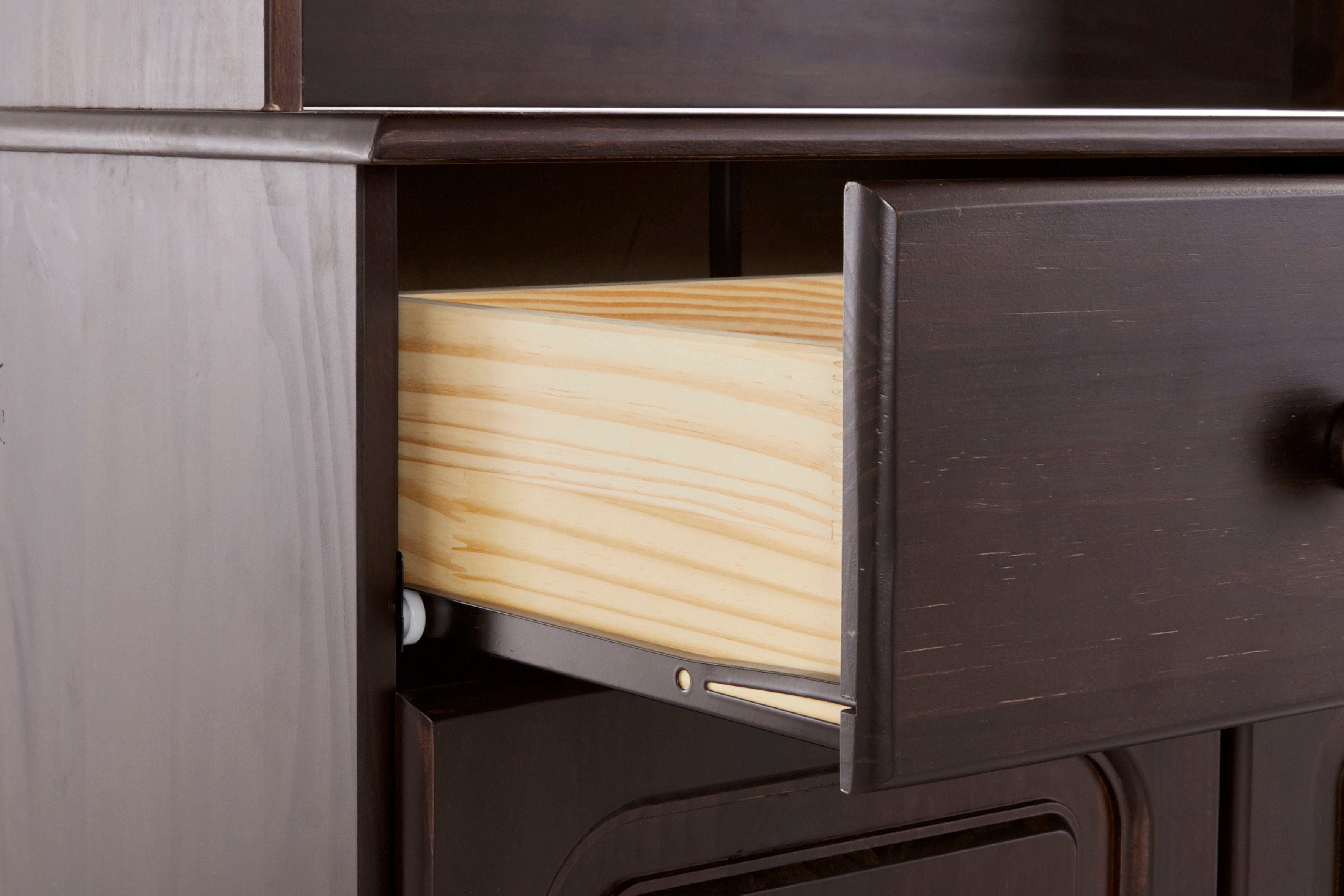Home affaire Buffetkast Mette Met grote lade en veel bergruimte achter 4 deuren, hoogte 181cm (2-delig)