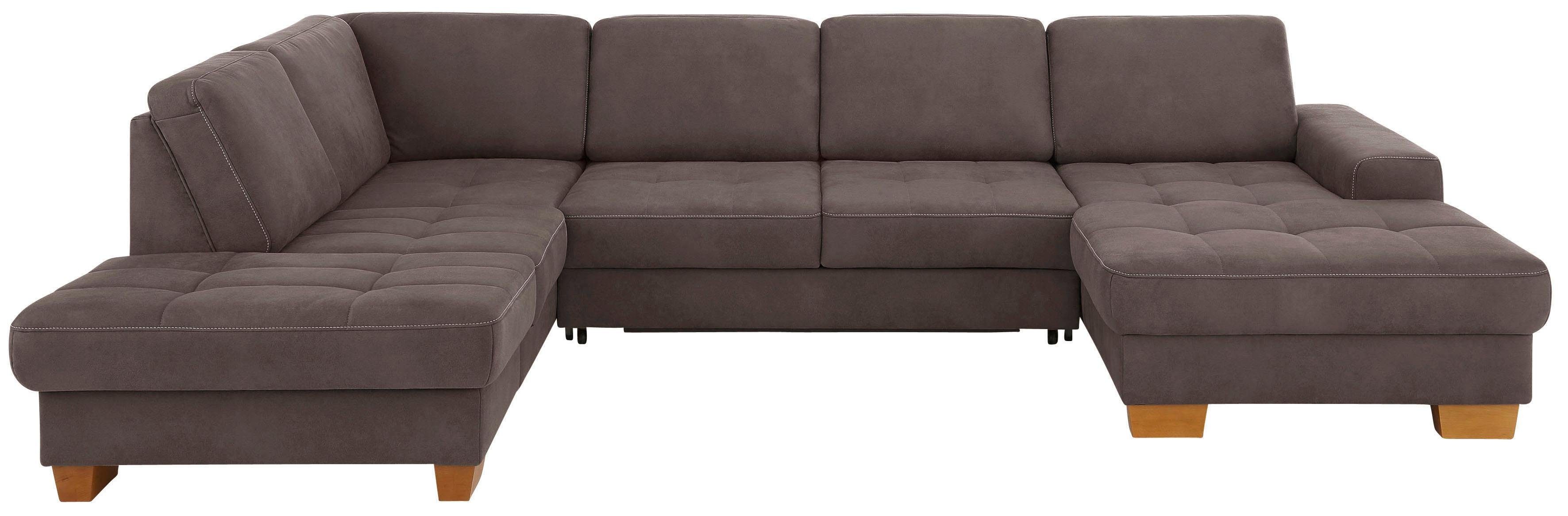 Home affaire Zithoek Puccini U-vorm met binnenvering, zitdiepteverstelling, contrastnaad