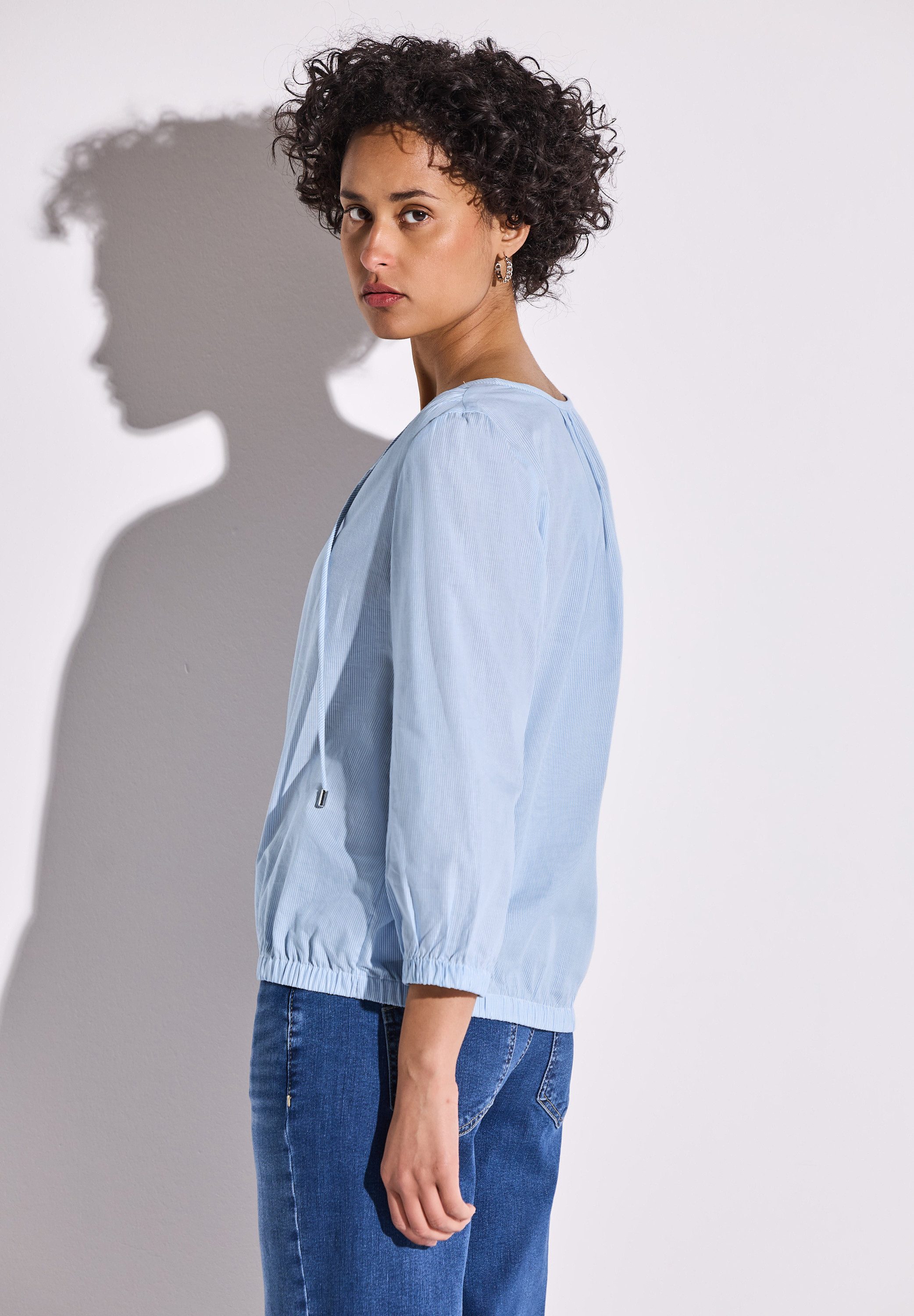 STREET ONE Shirtblouse met een uitgesneden halslijn met banden