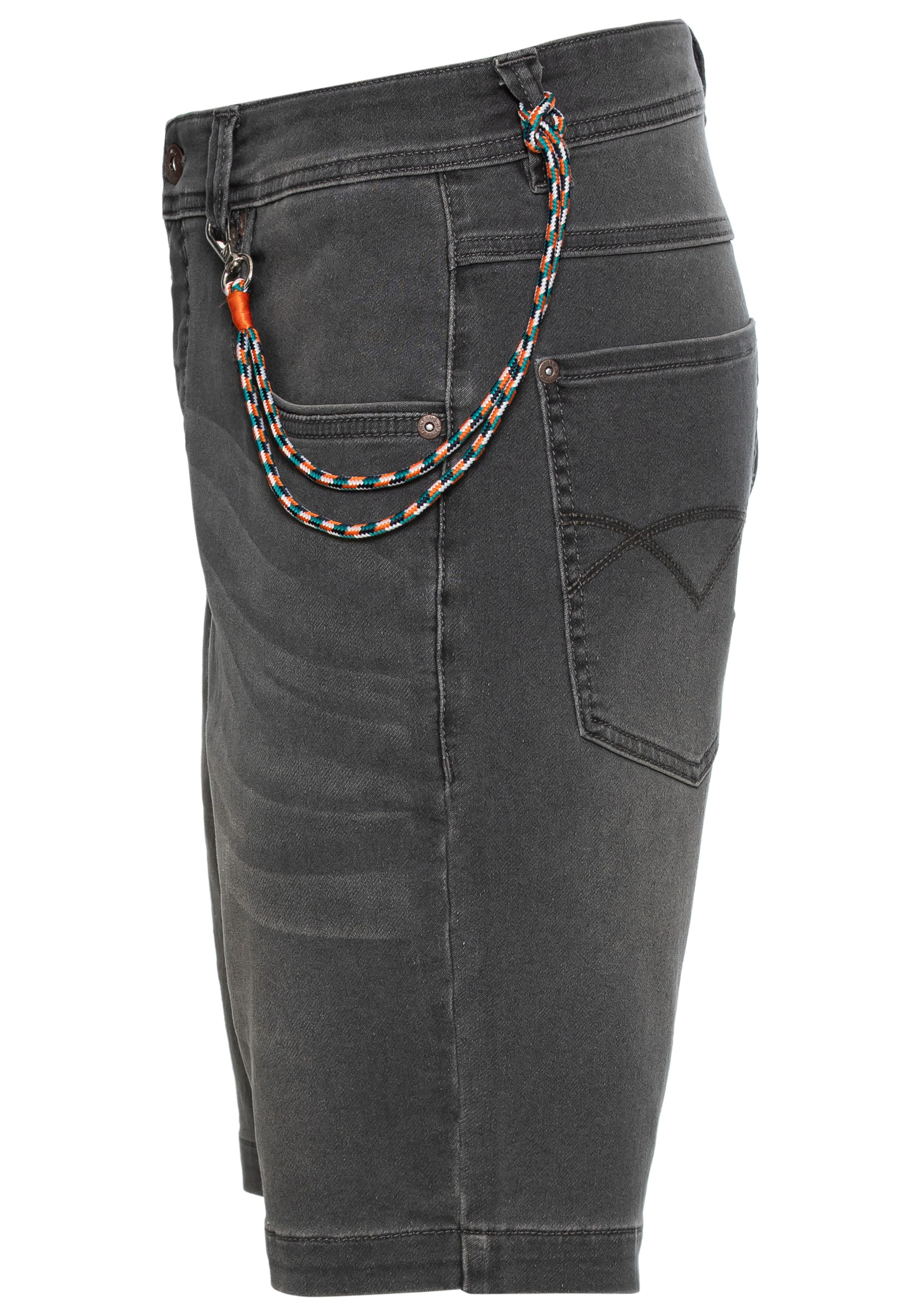 Bruno Banani Jeansshort comfortabele pasvorm, rechte pasvorm, met praktische zakken (set, 2-delig, Met band)
