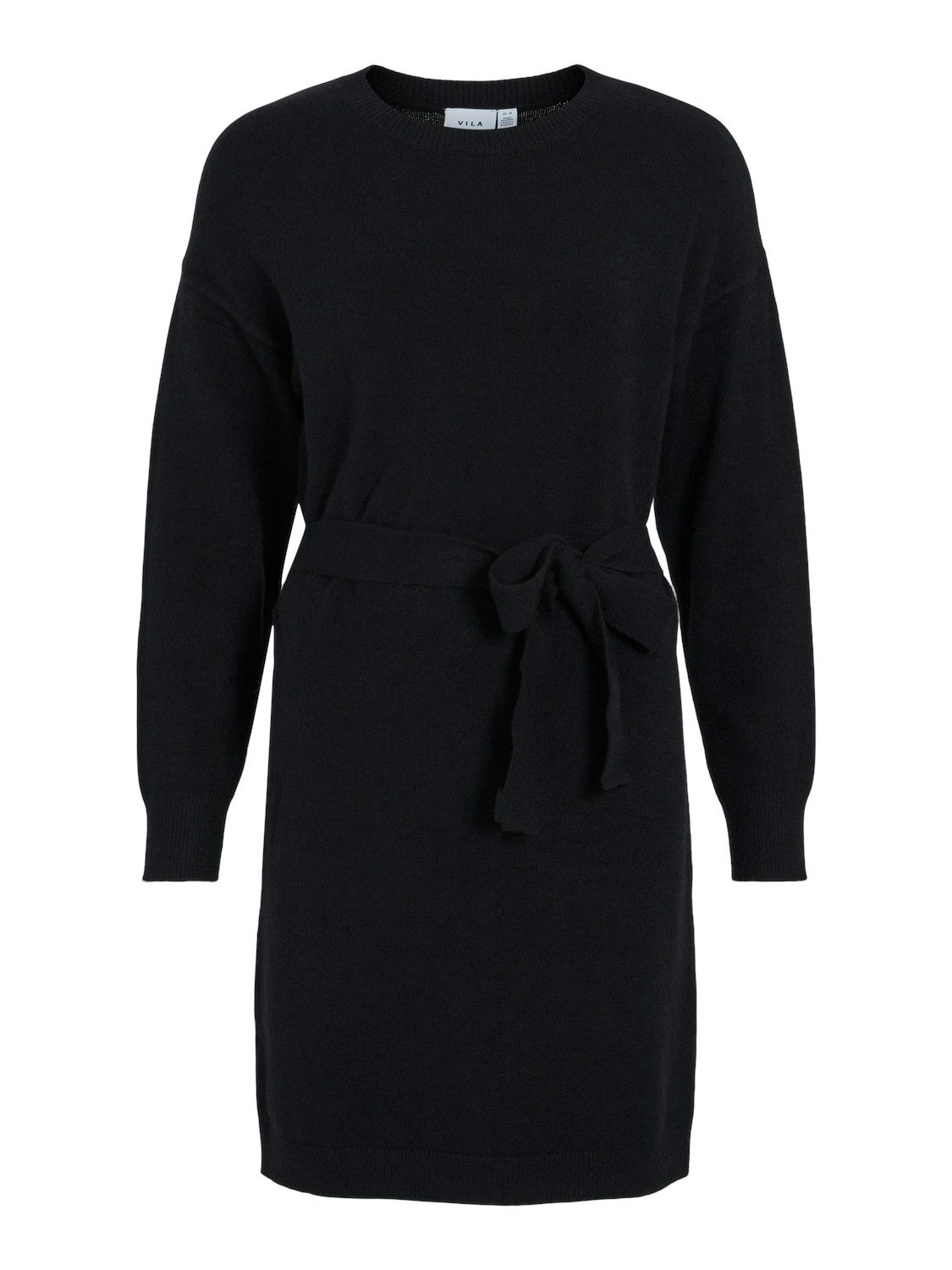 Vila Gebreide jurk VIRIL O-NECK L S BELT KNIT DRESS NOOS