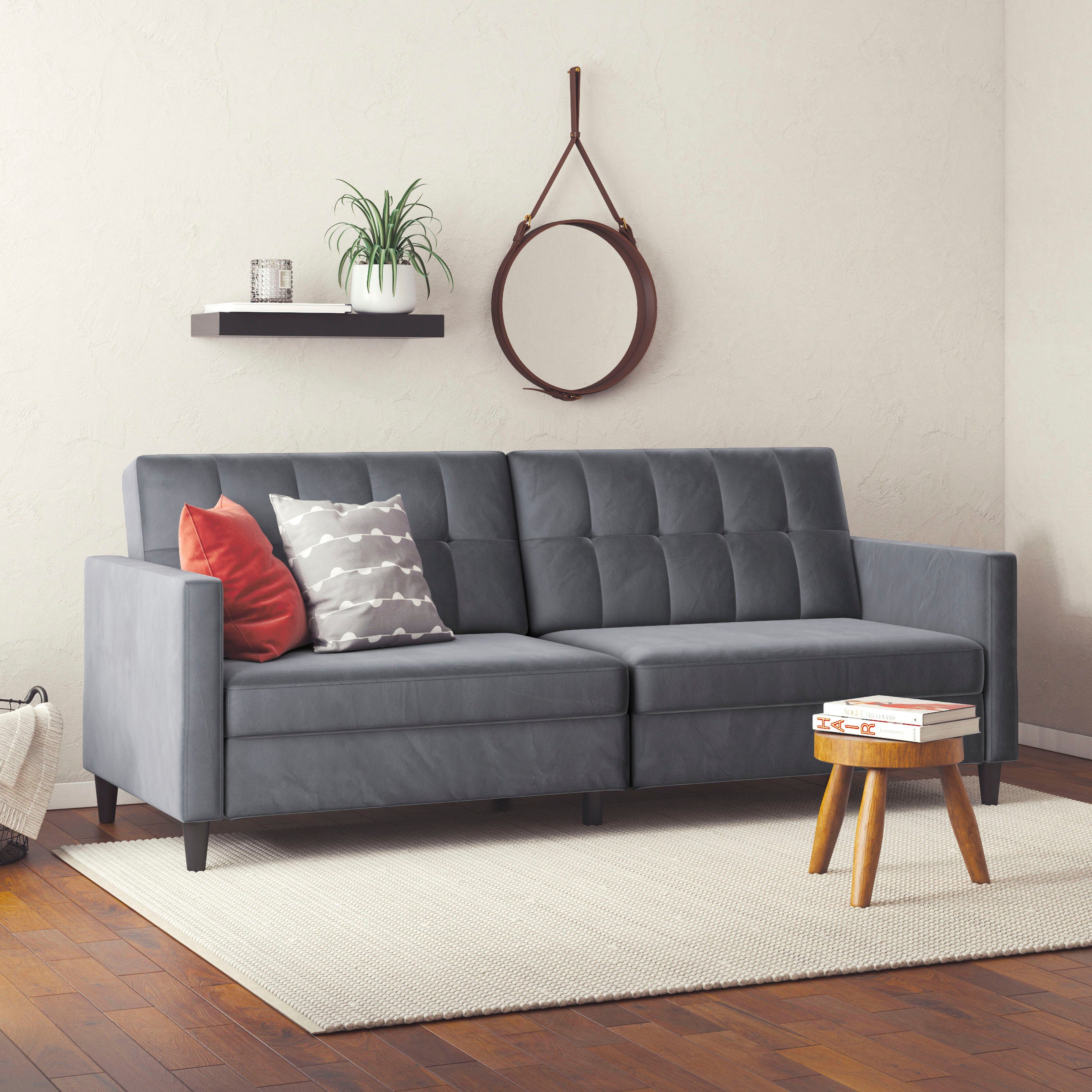 Dorel Home 3-zitsbank Hartford II Slaapfunctie, rugleuning 2-delig, 3-voudig verstelbaar, zithoogte 43 cm