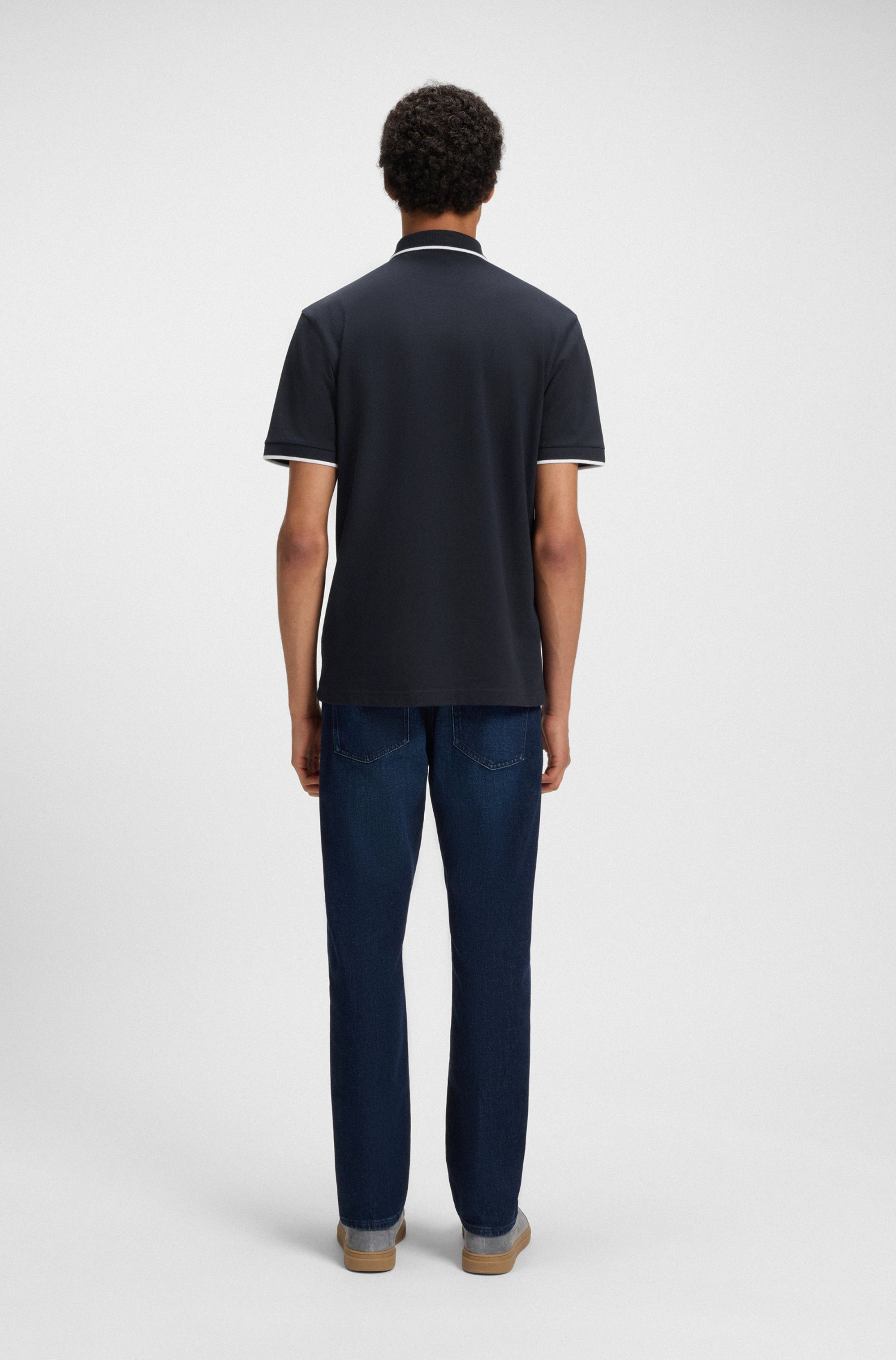 Boss Orange Poloshirt Passertip met boss badge