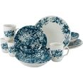 creatable combi-servies splendor traditioneel roosdecor (set) blauw