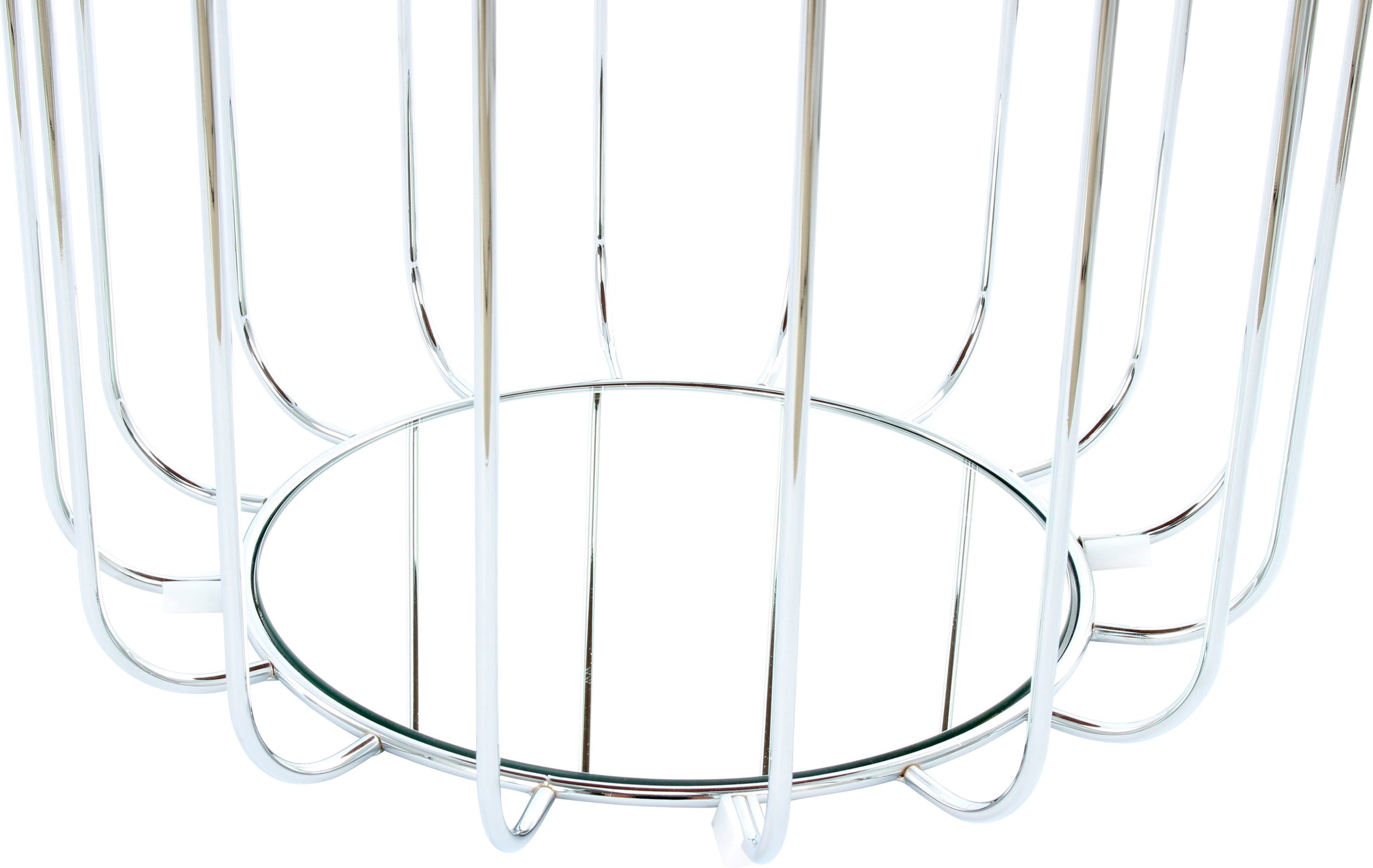 Kayoom Bijzettafel Pouf Comfortable 110, afneembare en omkeerbare bovenkant praktisch om te bouwen tot tafel of voetenbank/poef, met spiegelglas (1 stuk)