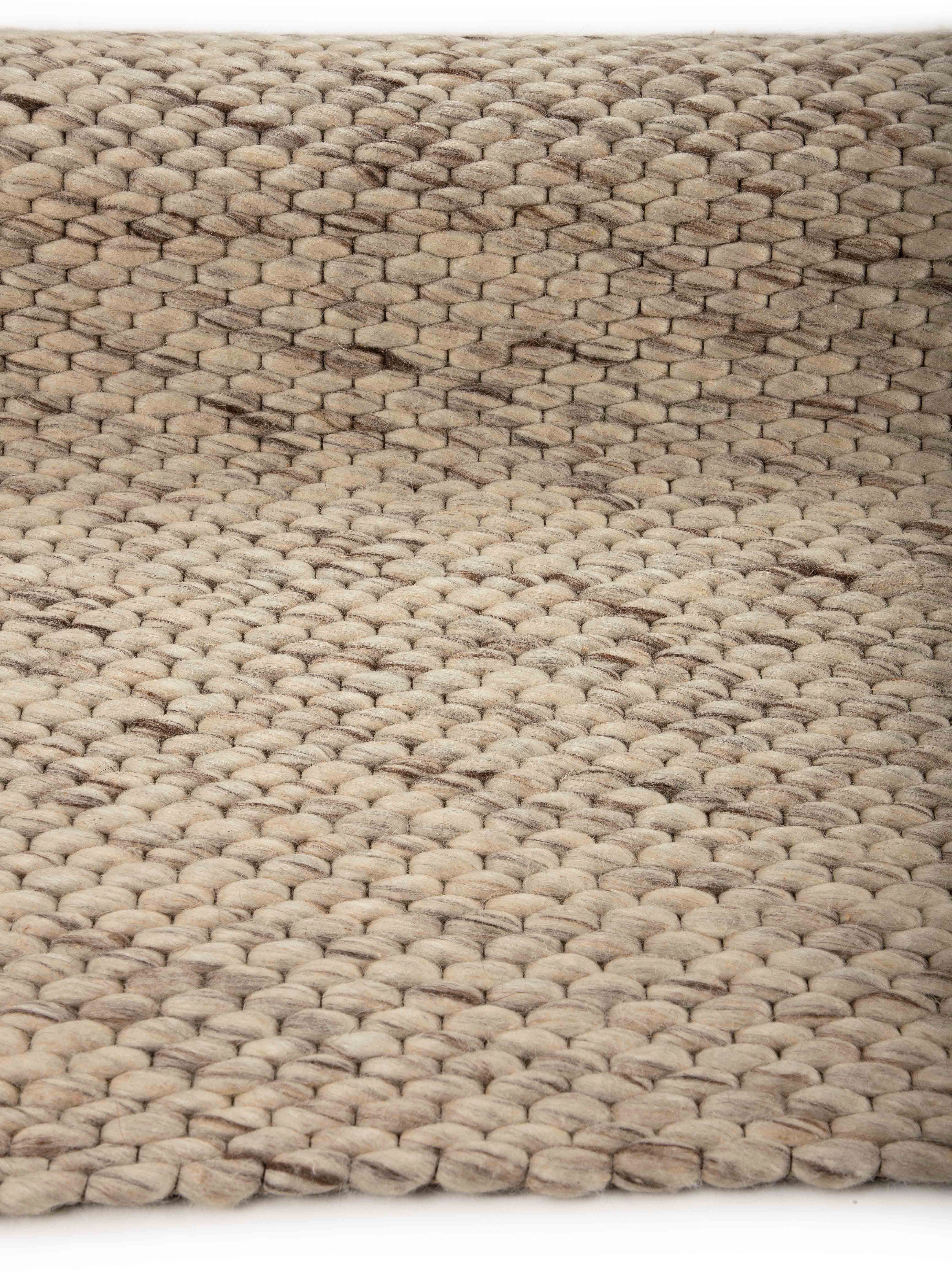 carpetfine Wollen kleed Sina grove structuur, tijdloos design, 100% wol, woonkamer