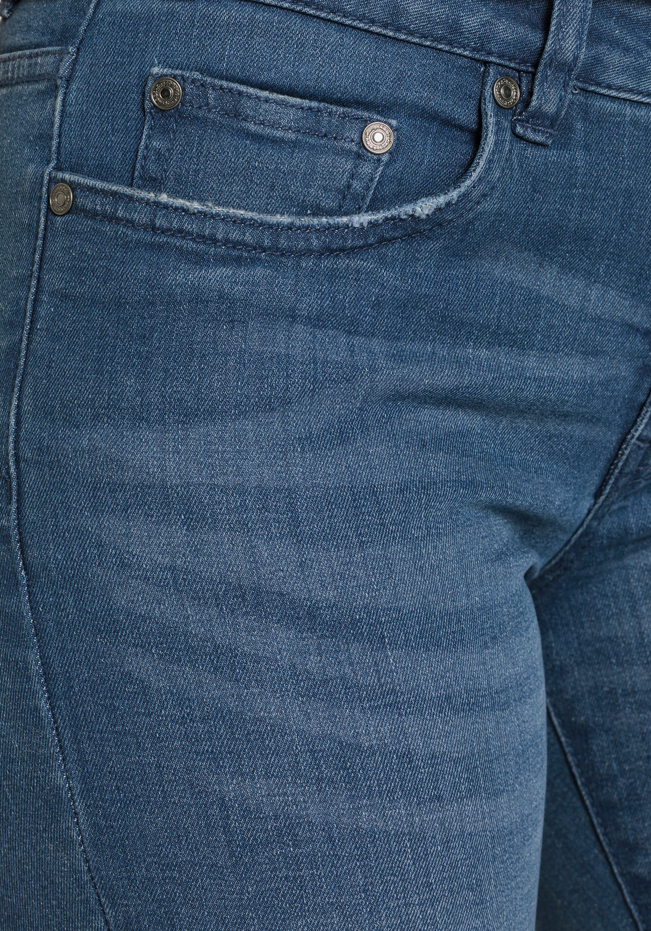 KangaROOS 5-pocket jeans uitlopende pijp, used-wassing, normale taillehoogte