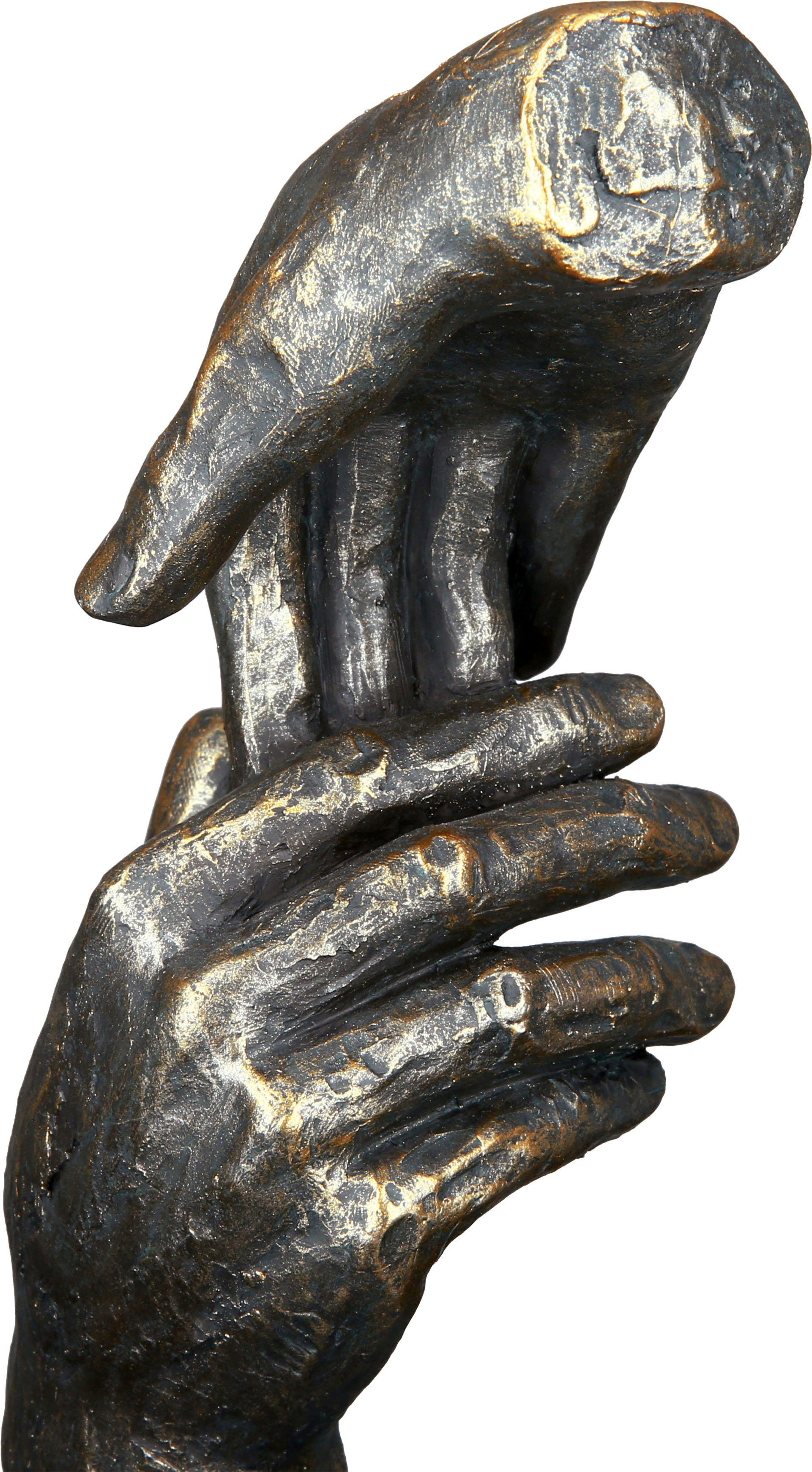 Casablanca by Gilde Decoratief figuur Sculptuur two hands, bronskleur (1 stuk)
