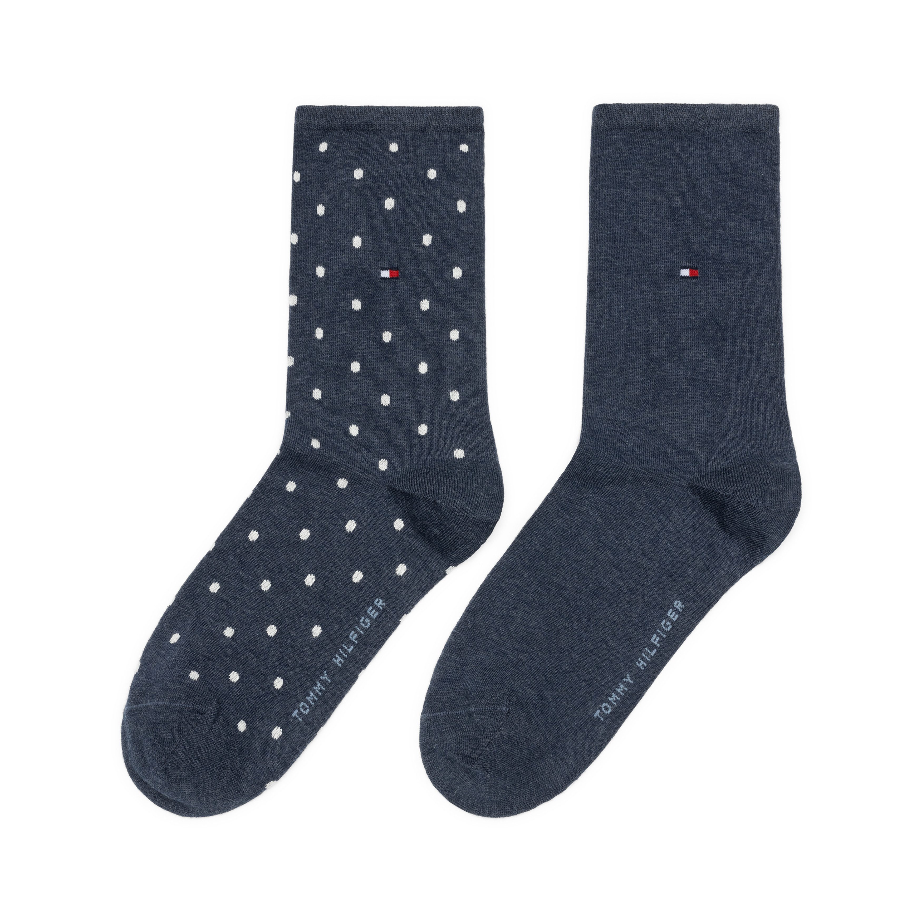 Tommy Hilfiger Sokken TH WOMEN SOCK DOT met fijn ribborde en logo-borduursel (2 paar)