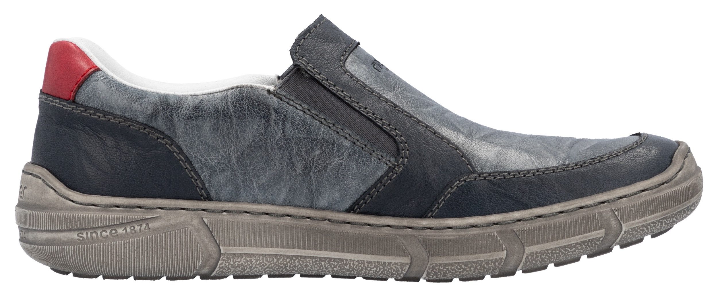 Rieker Instappers , slip-on sneaker, lage schoen, vrijetijdsschoen met schachtpolstering