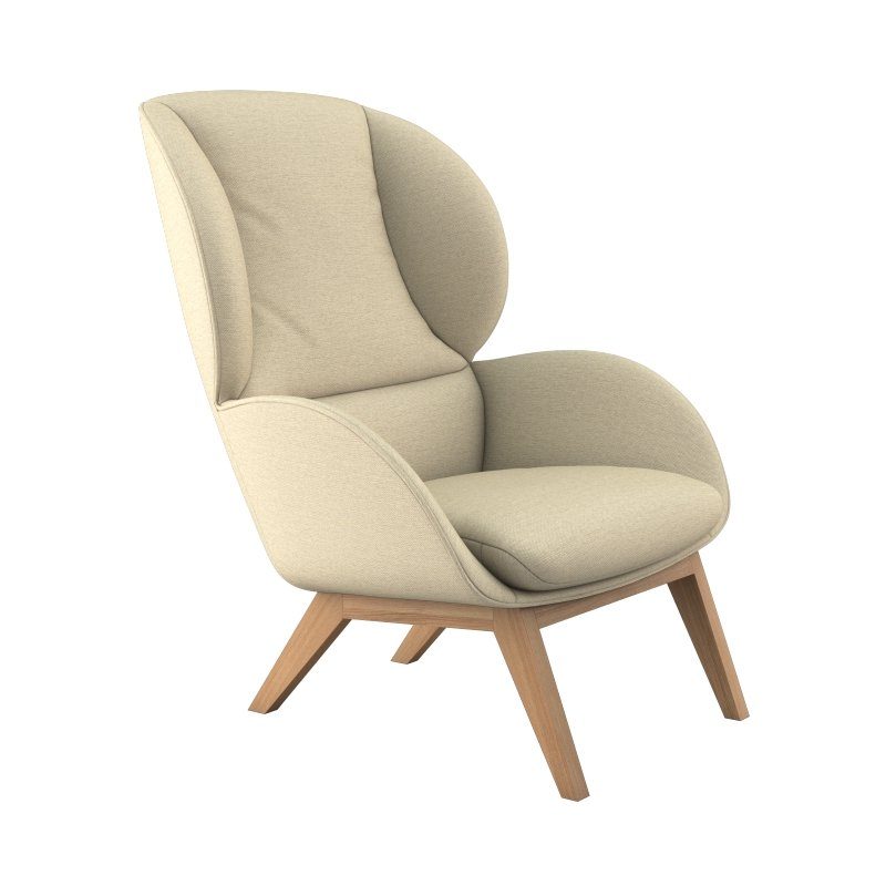 FLEXLUX Oorfauteuil Adria Stijl & comfort, organische vorm, eikenhouten voet