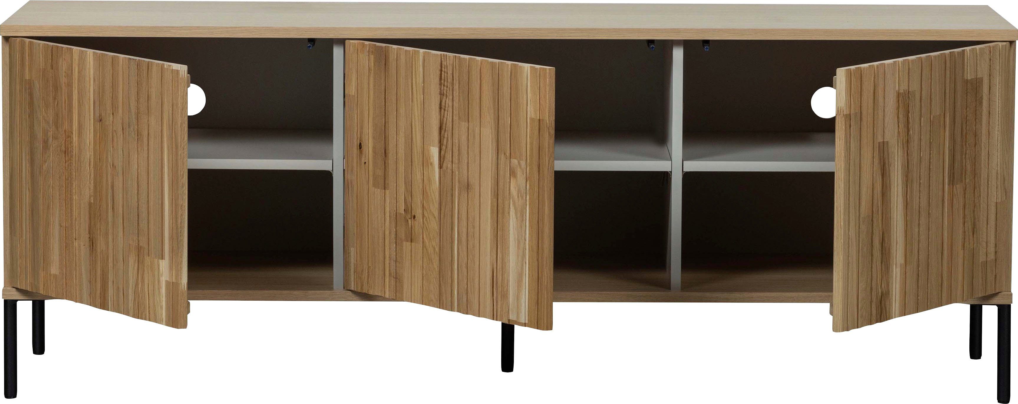 WOOOD Dressoir New Gravure, TV-commode, breedte 100 cm of 150 cm Commode hoogte 56 cm, met grafische reliëfdeuren, veel opbergruimte