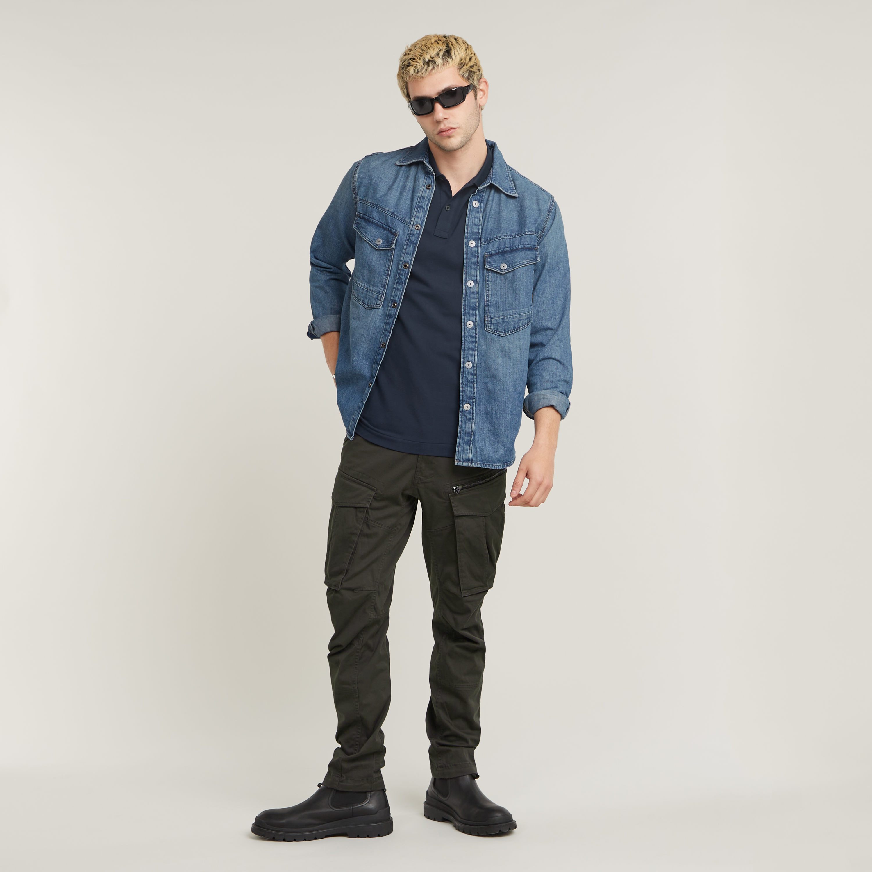 G-Star RAW Poloshirt Dunda slim fit Logo-embossing op de borst