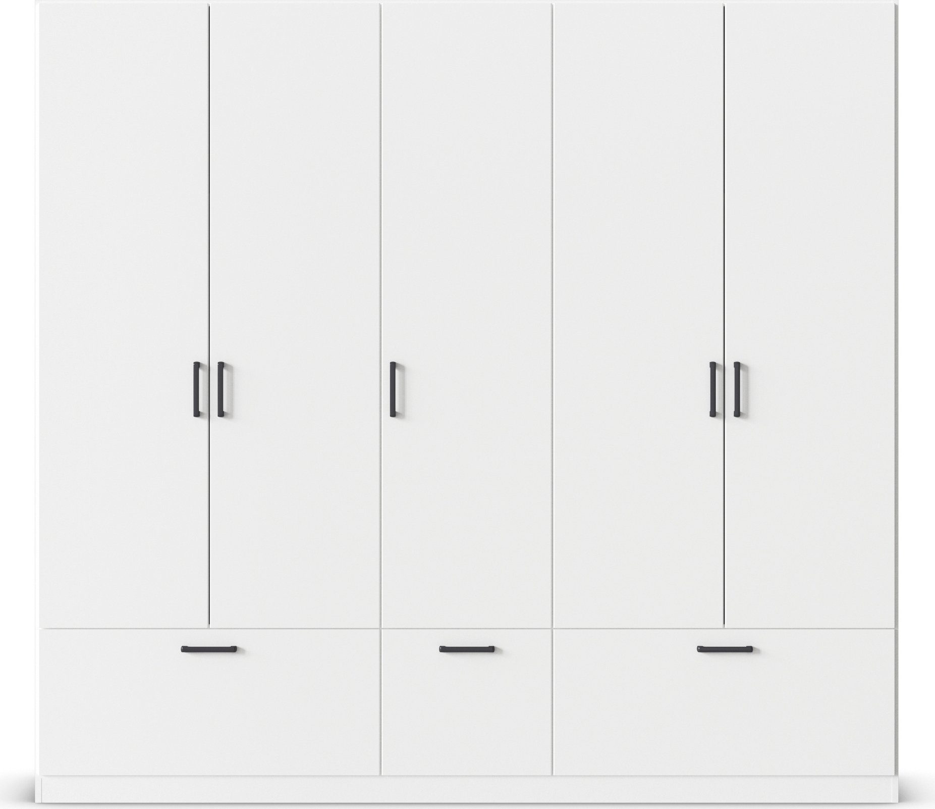 rauch Draaideurkast Kledingkast kast garderobe waskast BARI met lades en moderne greep in grijs metallic made in germany
