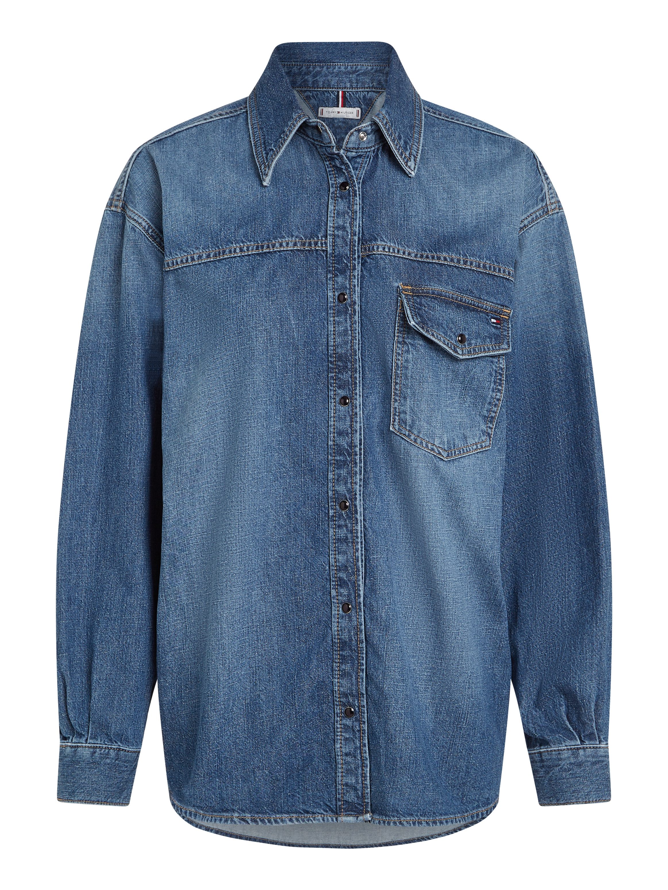 Tommy Hilfiger Overhemdblouse DNM LS RELAXED SHIRT BETH