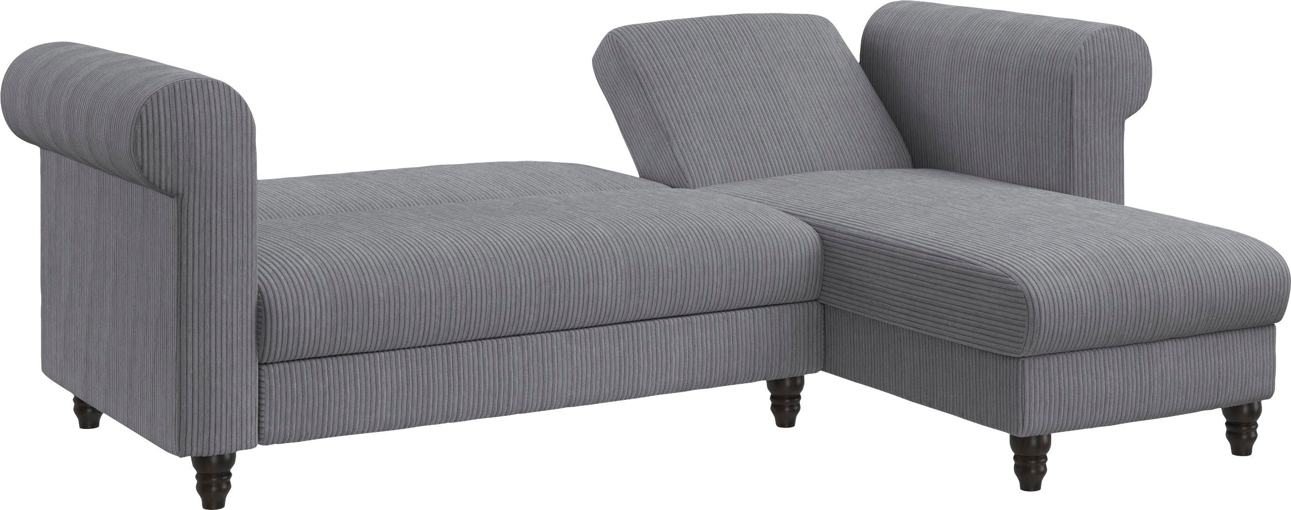 Dorel Home Hoekbank Felix II, L-model, bedbank 241cm (ligoppervlak 108x195 cm),