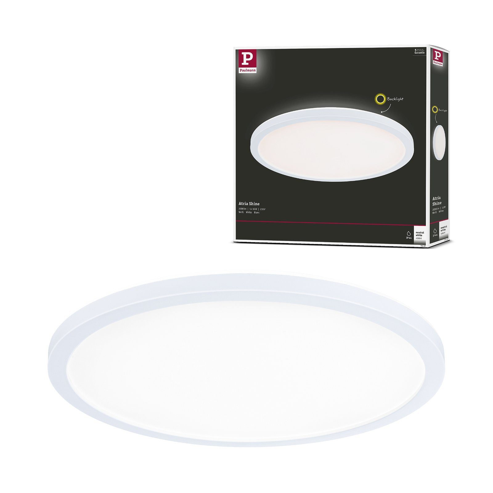 Paulmann Led-paneel Atria Shine IP20 rond 293mm 16W 2000lm 4000K (1 stuk)