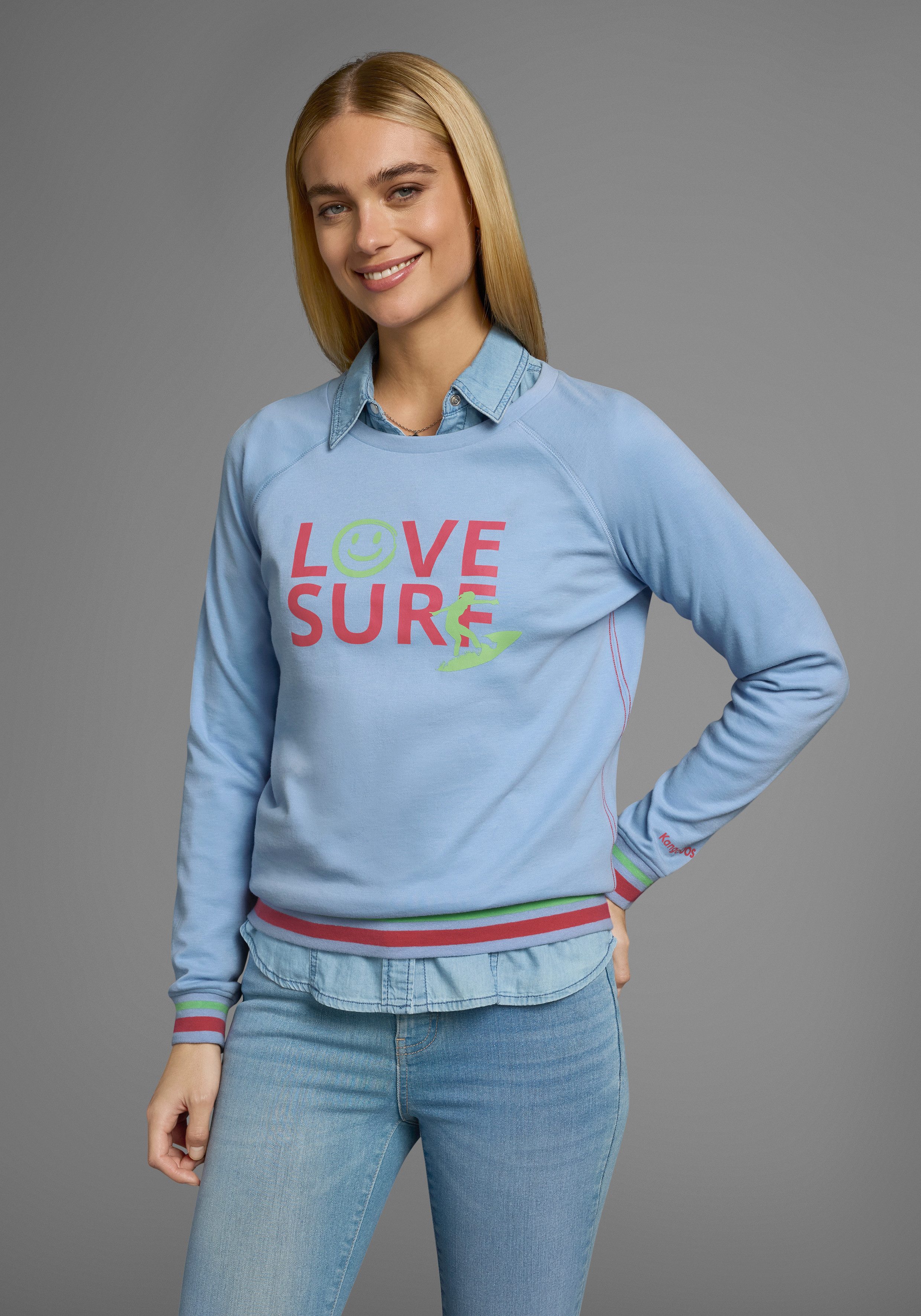 KangaROOS Sweatshirt Ronde hals en print