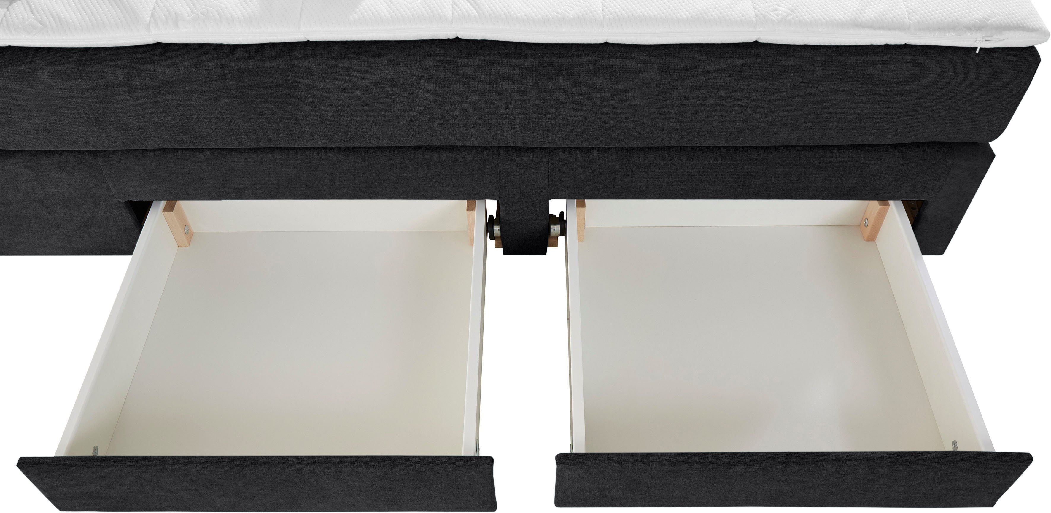 INOSIGN Boxspring Luan Laden, ledverlichting en topmatras, in breedte 120 cm en 180 cm