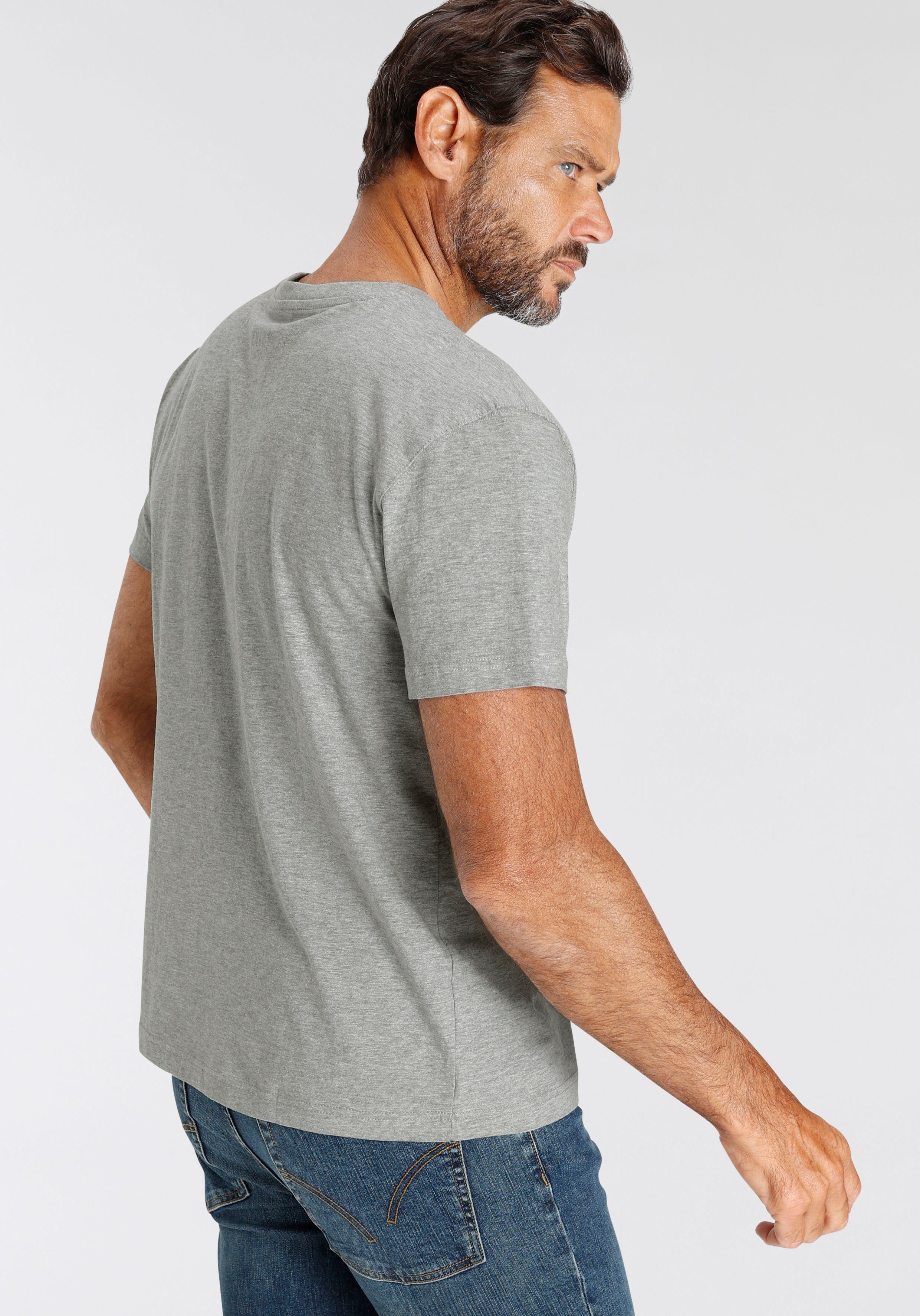 Man's World T-shirt Nieuwe kleuren! Korte mouw, effen kleur, ronde hals, van katoen(3-delig, Set van 3)